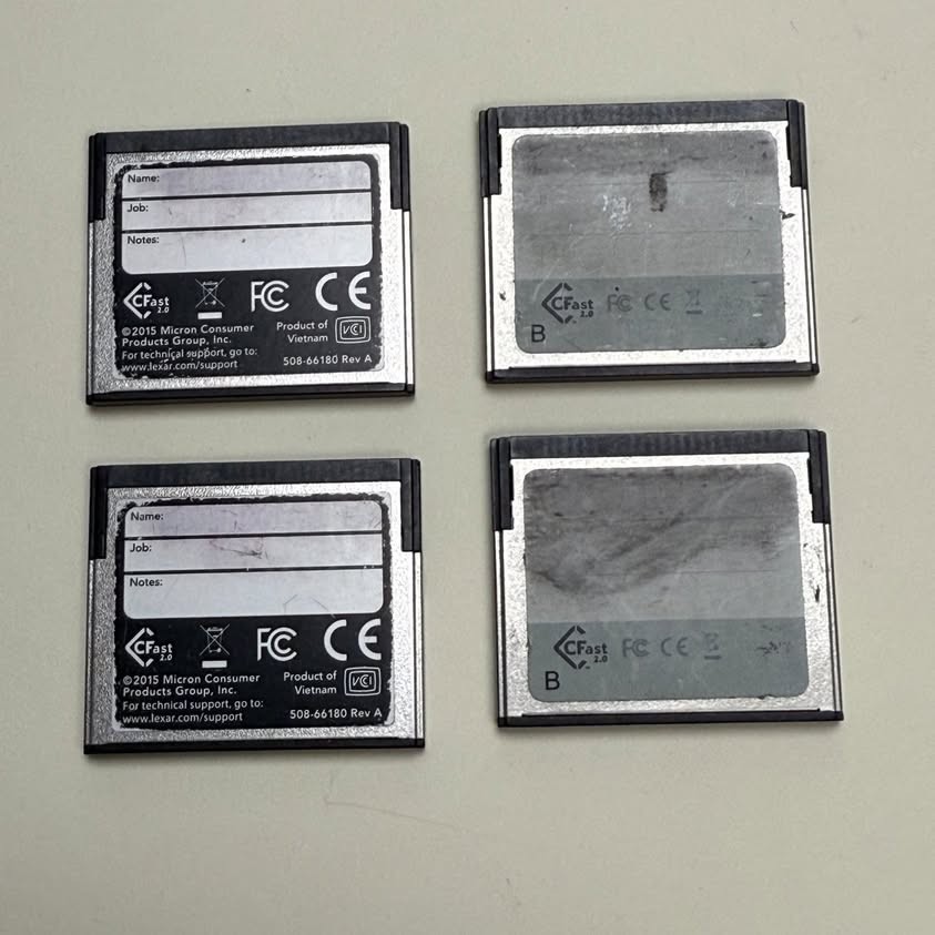 4 Arri Certified 128GB CFast 2.0 Cards and Readers