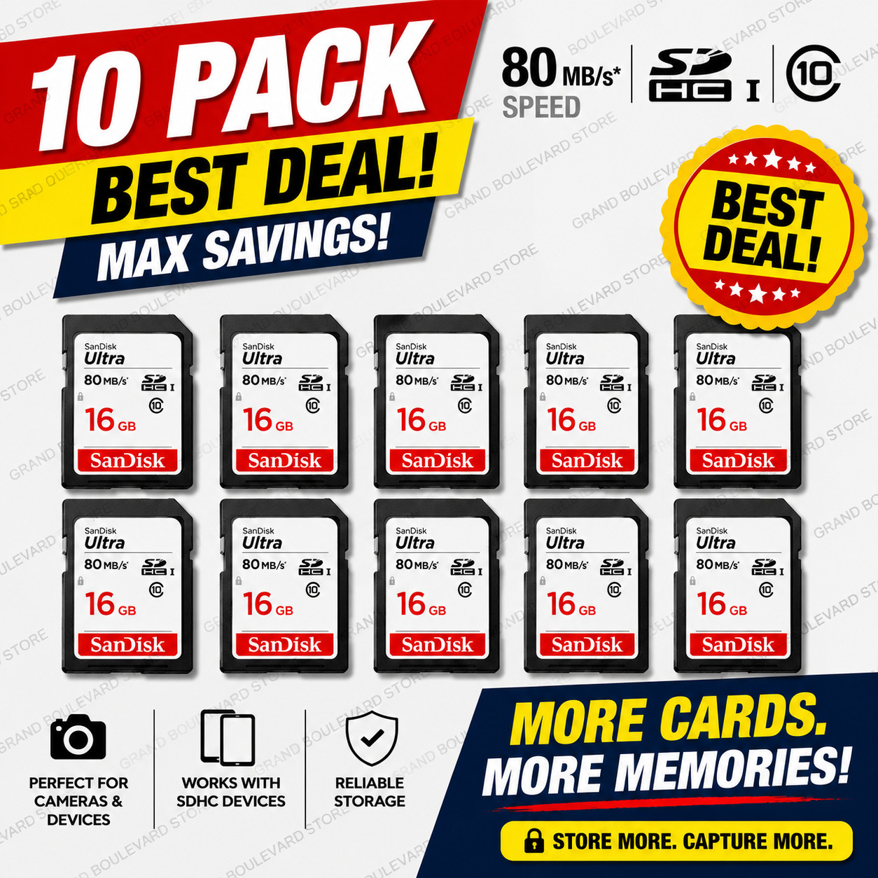 SanDisk Ultra 16GB 80MB/s SD SDHC SDSDUNC Camera Card 10 Genuine OEM Fast Ship 1