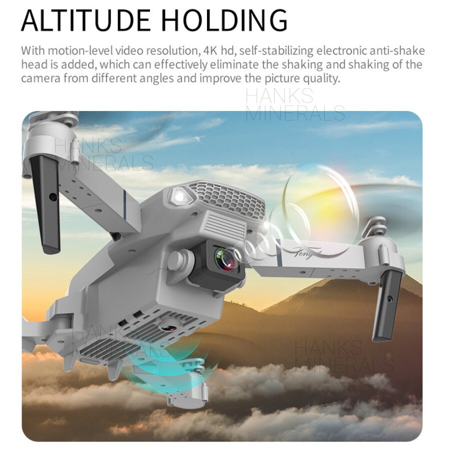 Drone 2023 4K HD Dual Camera WiFi FPV RC Foldable Quadcopter + 4 Batteries