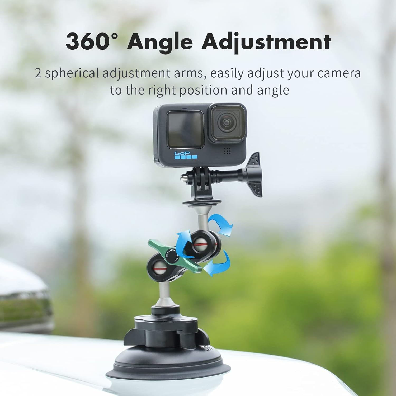 S1 Powerful Sports Camera Suction Cup Car Mount for Gopro Hero 13/12/11/10/9/8 B