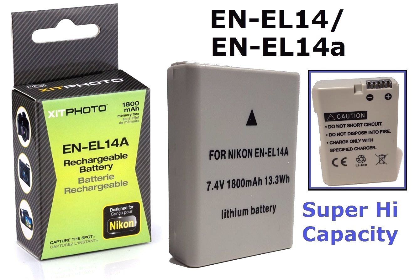 New Hi-Capacity EN-EL14a Lithium Ion Battery for Nikon EN-EL14 D5500 D5300