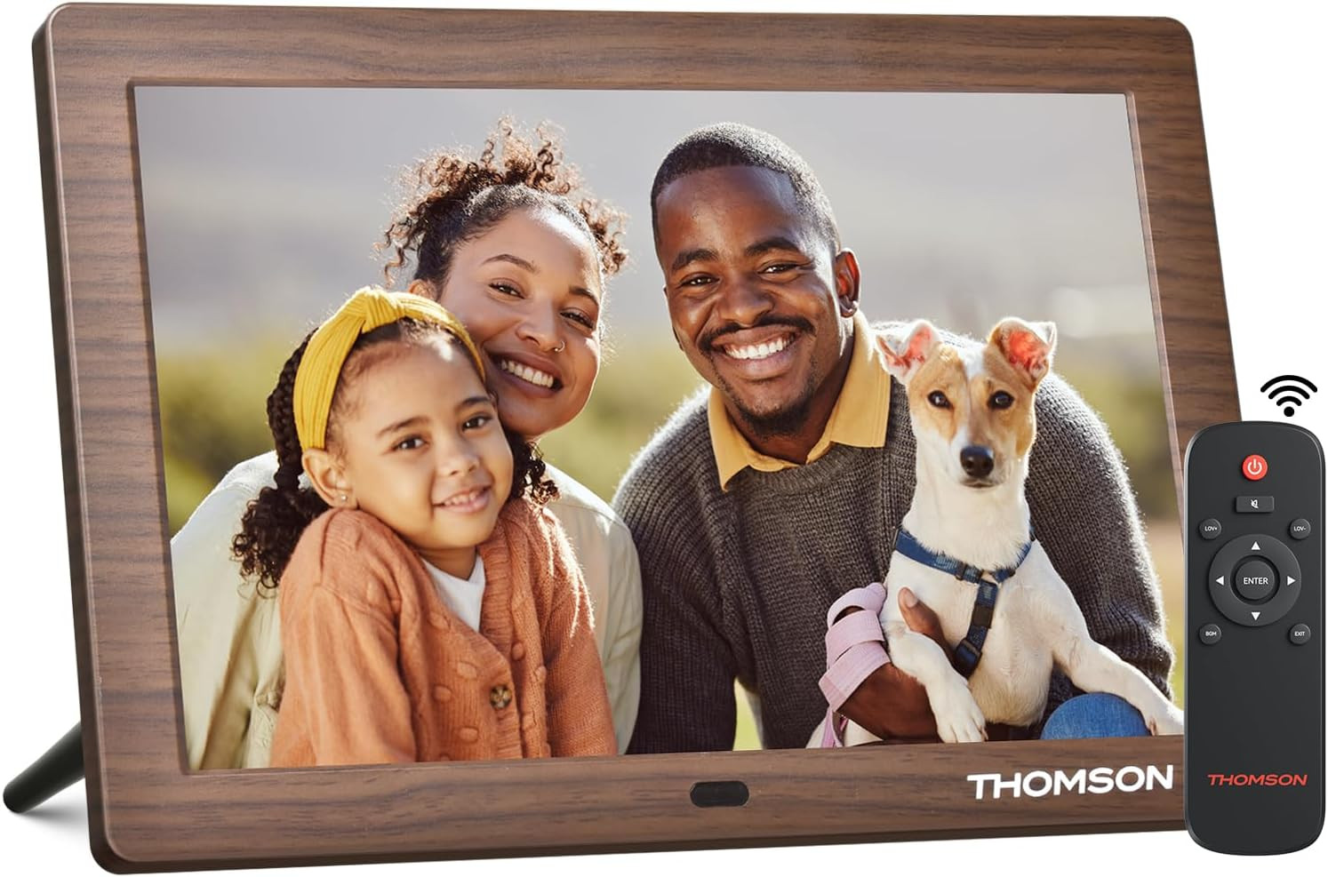 8″ Digital Picture Frame – Ultra Clear IPS Screen, Remote Control, Wooden Frame