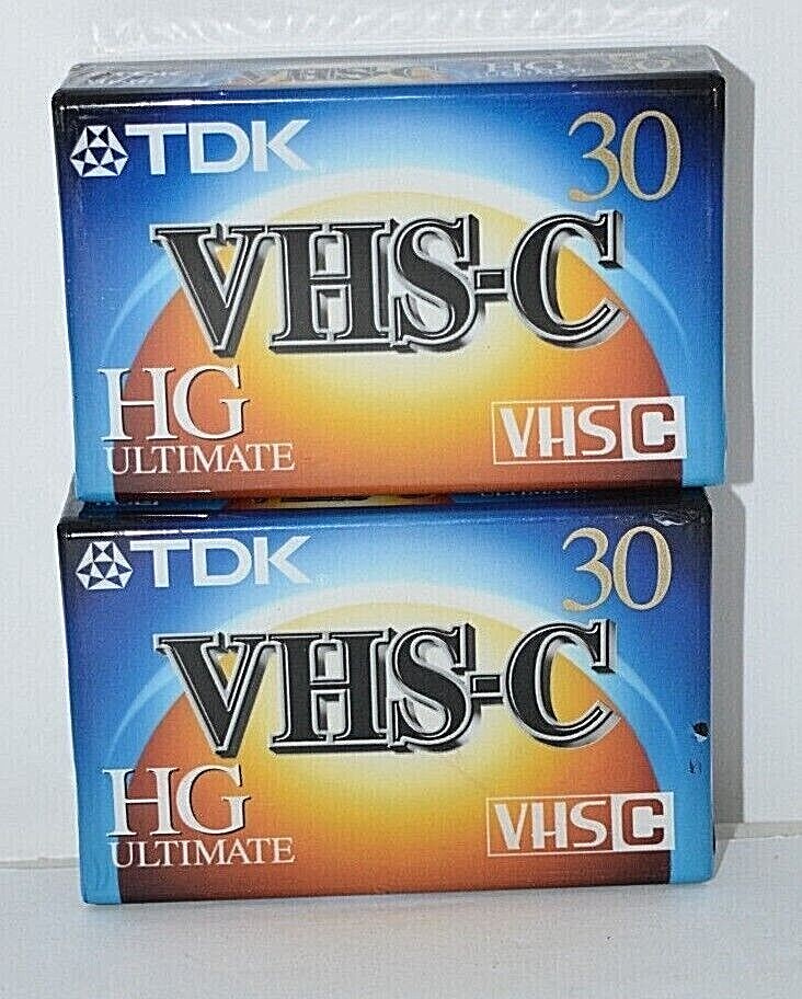 2 VHS-C TC-30 TDK HG Ultimate Video Camcorder Cassette Tapes NEW ~ Free Ship