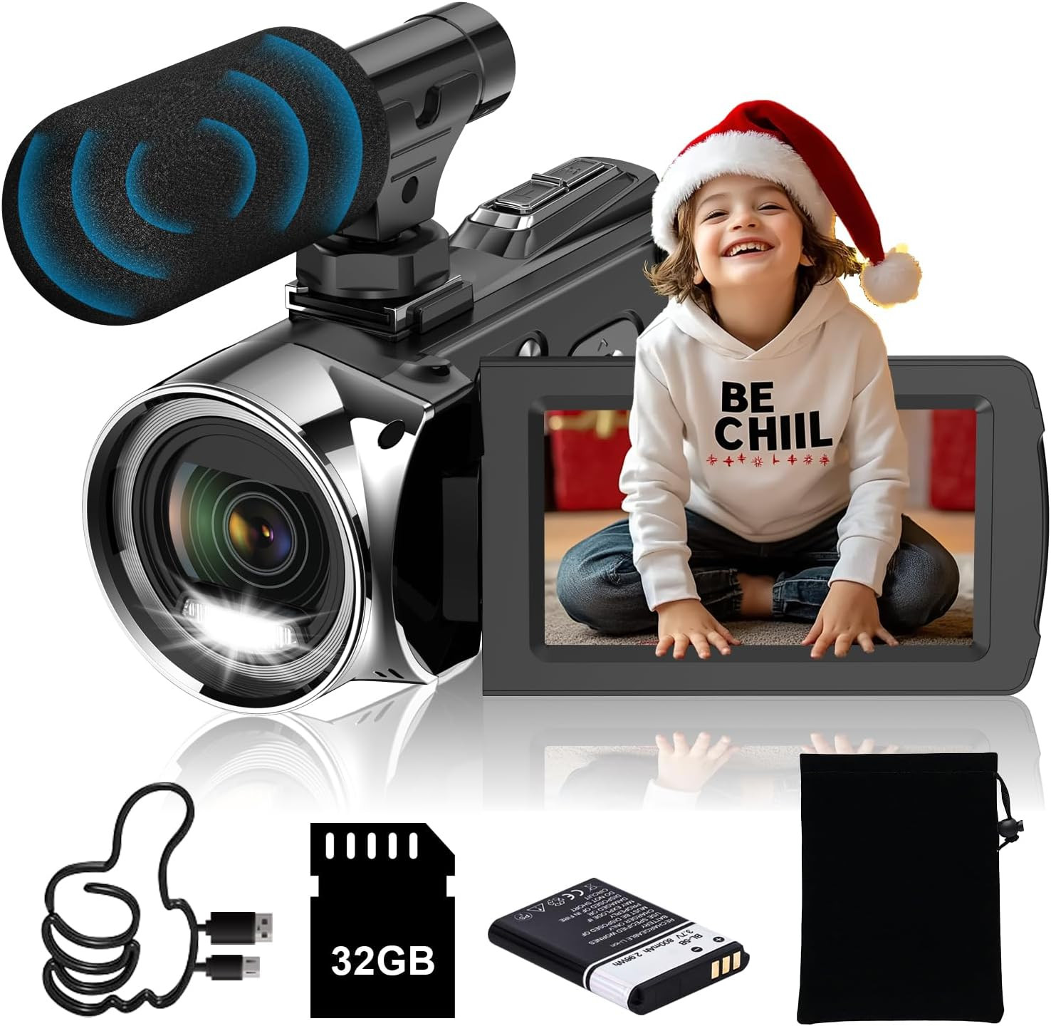 Video Camera Camcorder HD 4K 48MP Digital Cameras Recorder for Youtube Tiktok 3