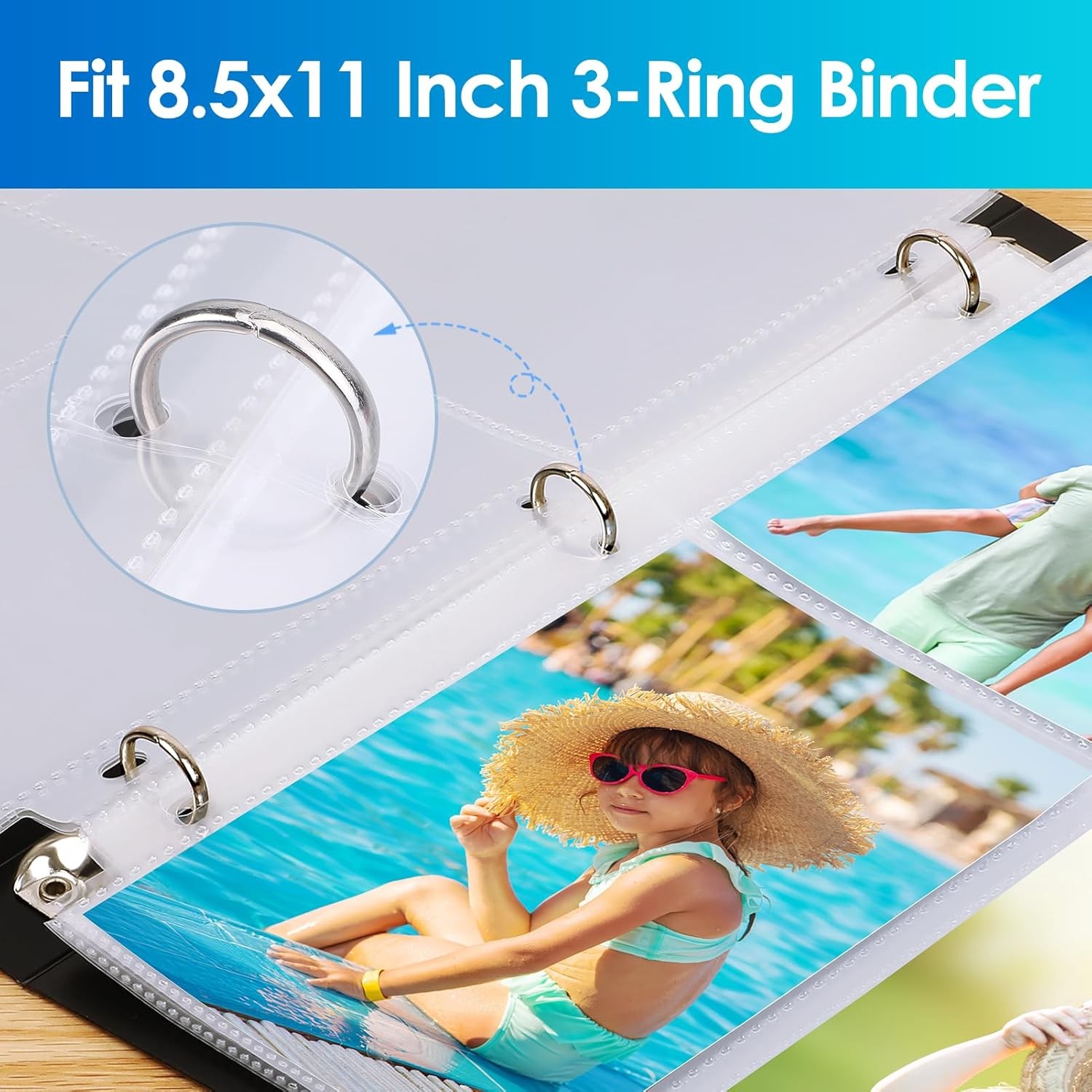 MaxGear 30 Pack 4×6 Photo Sleeves for 3 Ring Binder (180 Pictures), Heavy-Duty