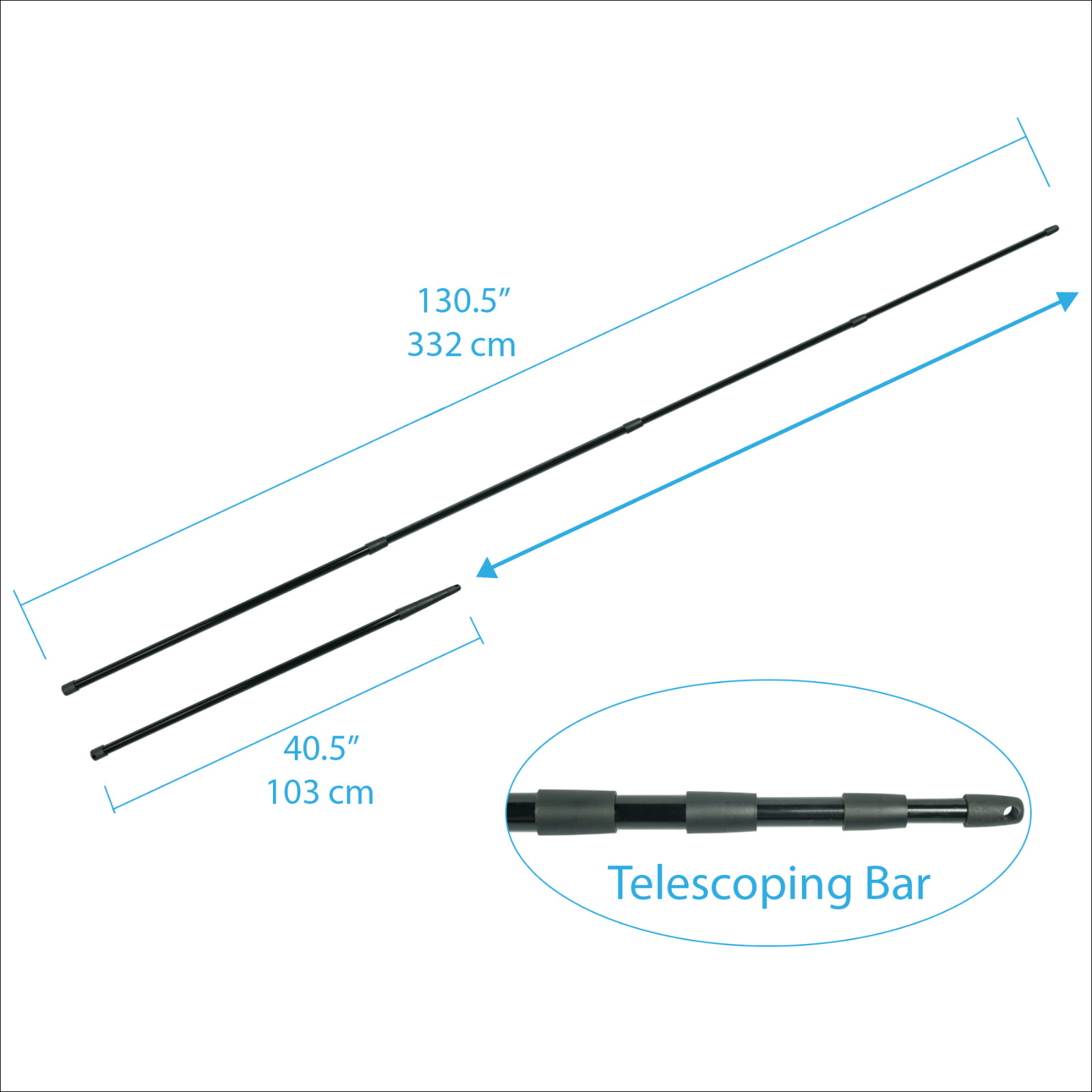 10.8 x 11.8 ft Extra Wide Background Support, Large Footprint, Telescopic Bar