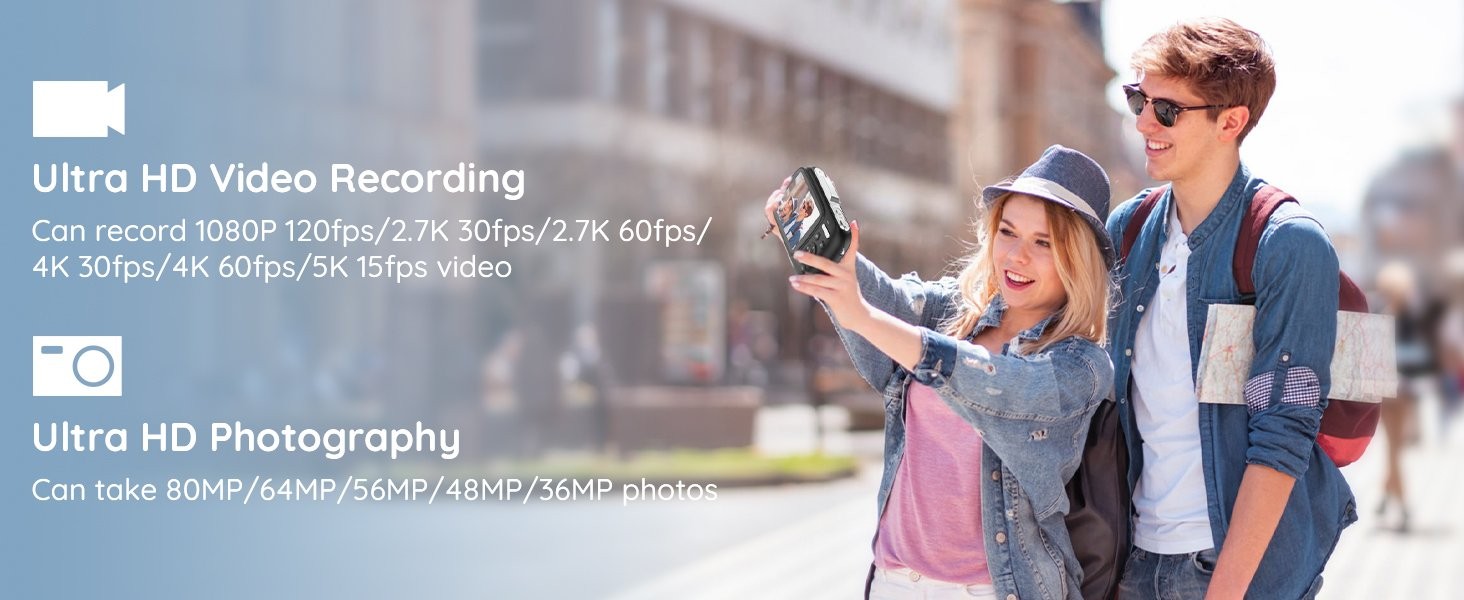 Digital Camera 80MP 1080P FHD With 2.8″ HD Display Screen 18x Digital Zoom 64G