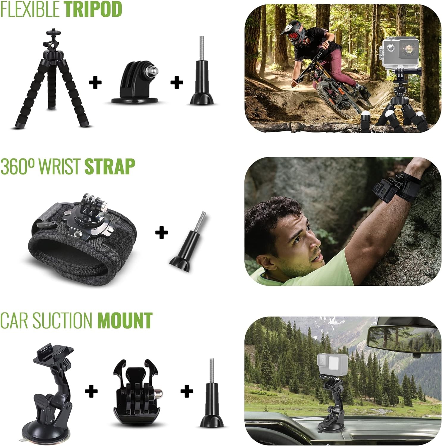 GoPro HERO13 – Action Camera + 64GB Card, 50 Piece Accessory Kit and 2 Batteries