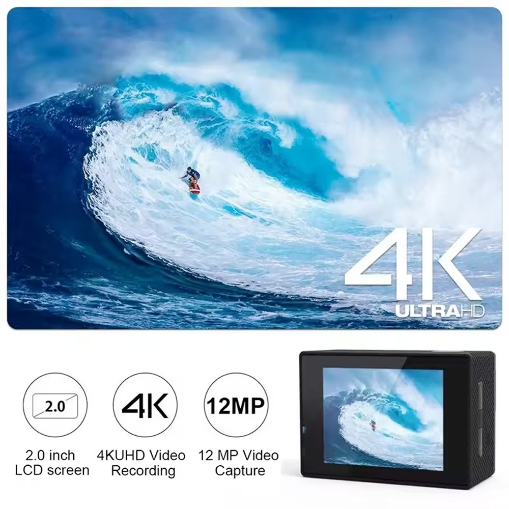 4K Action Camera Sport Video Waterproof Wifi 1080P HD Cam 170° Remote For Go Pro