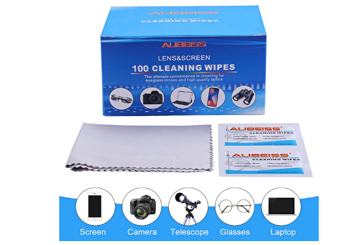 Screen Wipes Glasses Tablets Displays Phone Moistured Lens Wipe Laptop 100 Pack