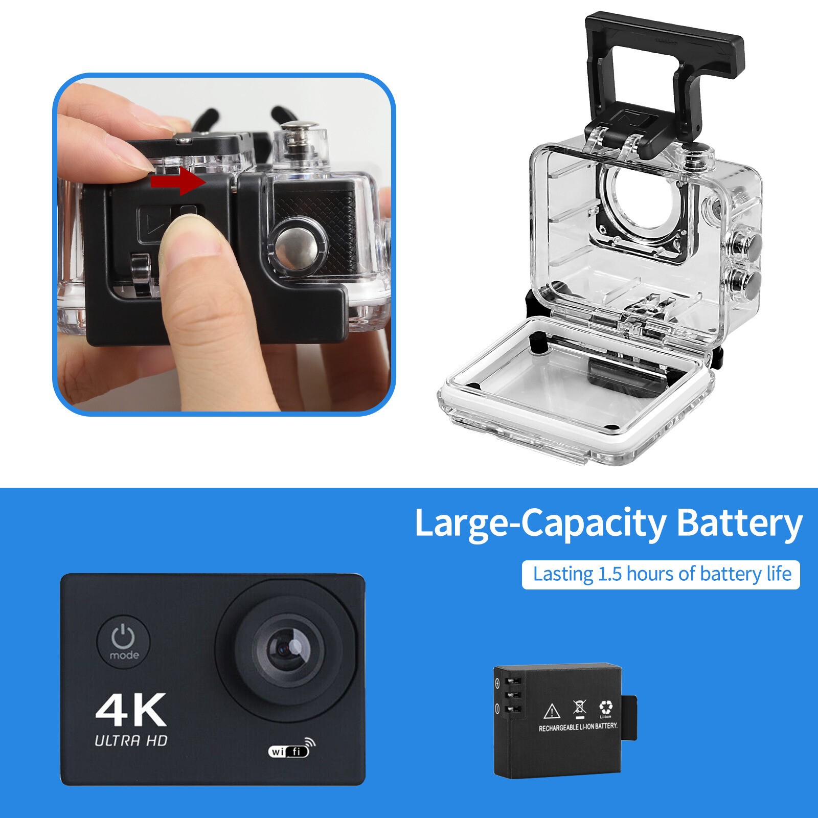 4K Action Camera Sport Video Waterproof Wifi 1080P HD Cam 170° Remote For Go Pro