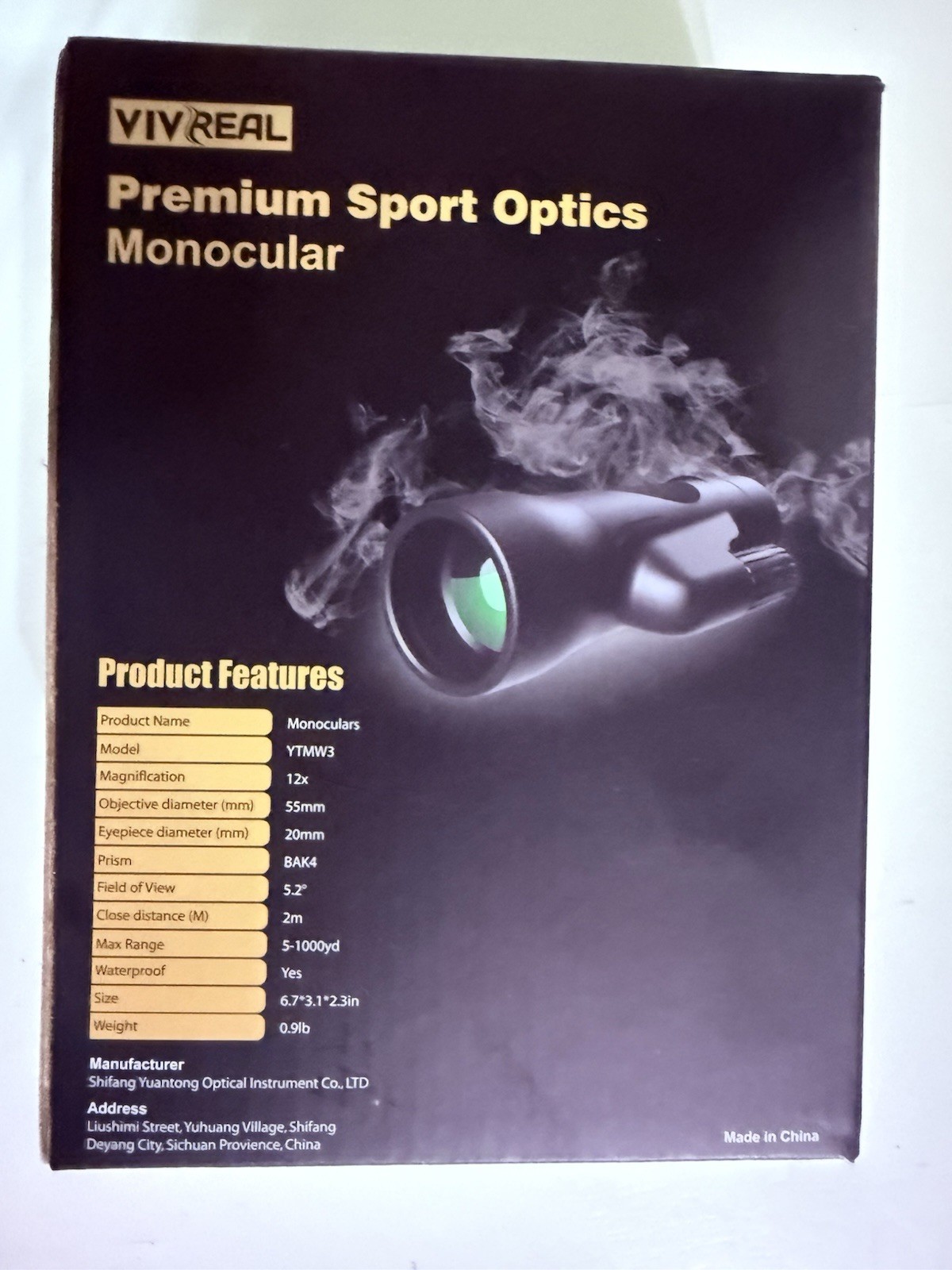Brand New Vivreal Premium Sport Optics Monocular. 1000 Yard Max Range