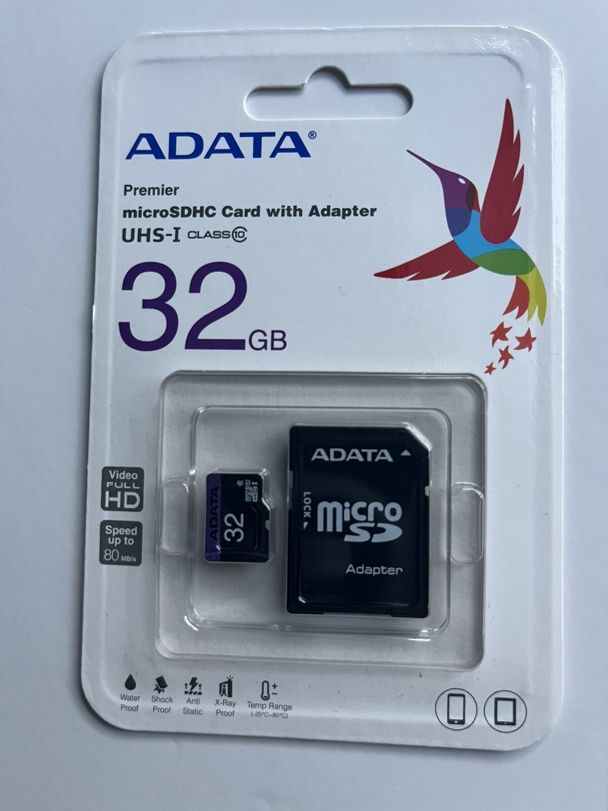 ADATA 32GB Premier microSDHC UHS-I / Class 10 V10 A1 Memory Card with SD Adapter