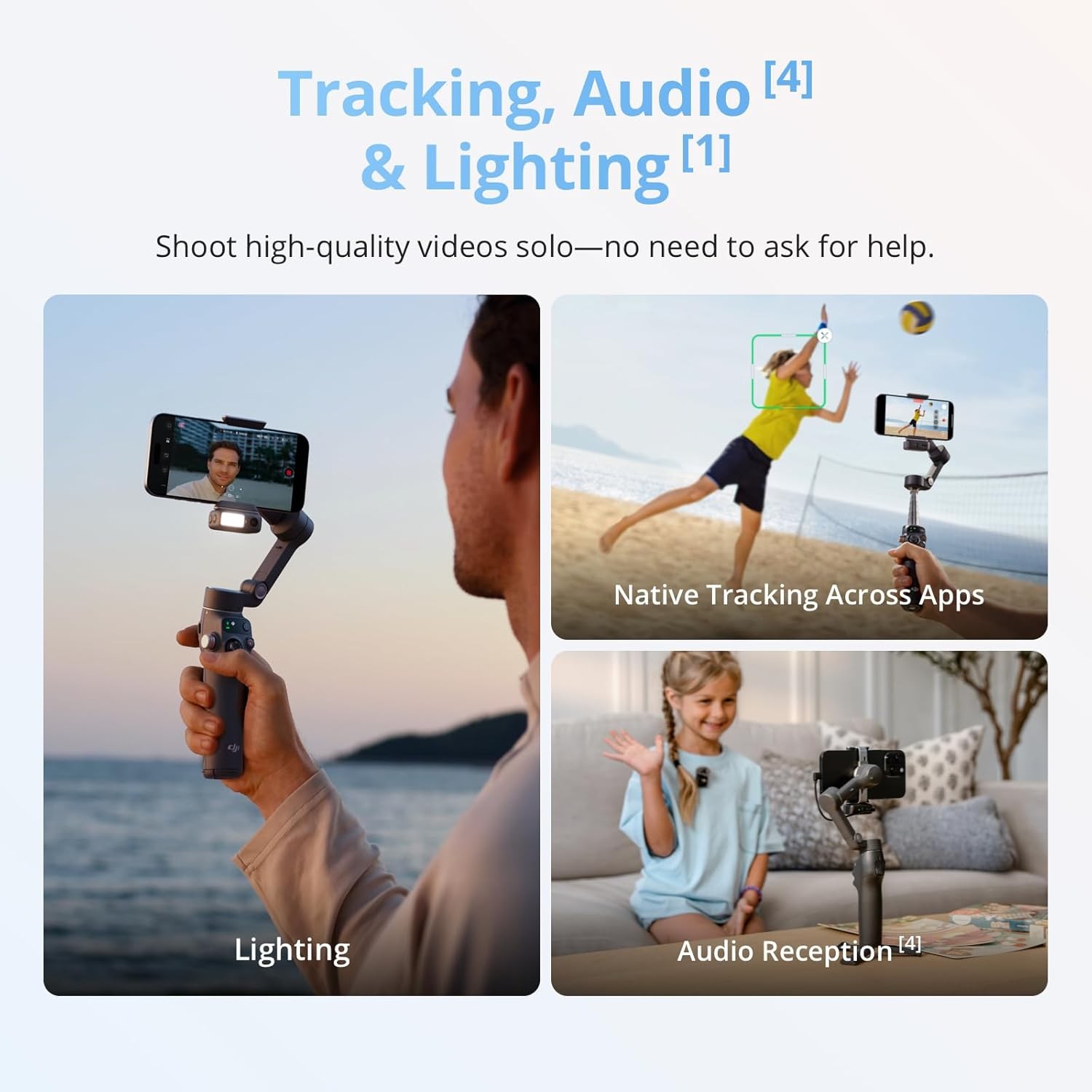 DJI Osmo Mobile 8 Smartphone Gimbal Stabilizer Tracking 360° Pan Rotation US