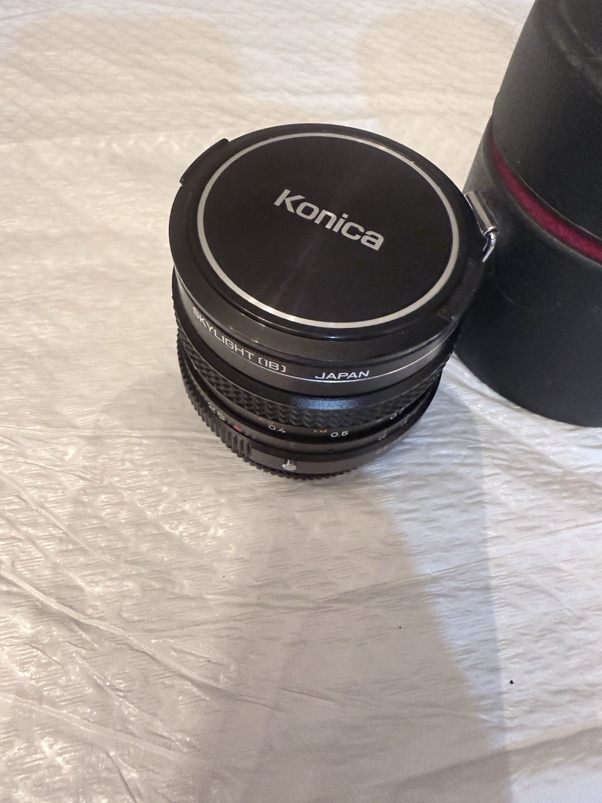 Konica Hexanon AR 28mm F:3.5 Wide Angle Camera Lens w/ Case