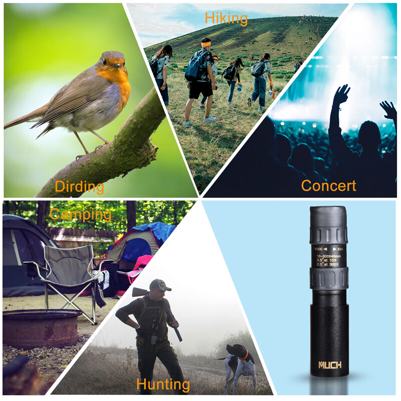 4K 10-300X40mm Super Telephoto Zoom Monocular Telescope Binocular Night Vision