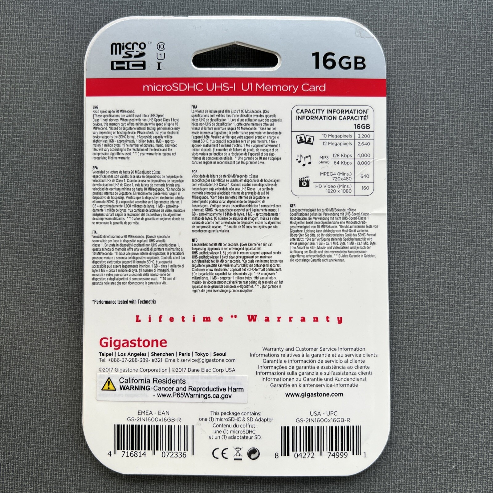 Gigastone Prime Series MicroSD Card 16 GB 2-in-1 Kit GS-2IN1600X16GB-R