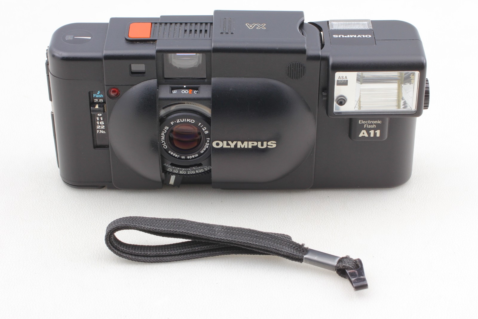 [ MINT w/ Strap ] Olympus XA 35mm Rangefinder Film Camera + A11 Flash From JAPAN