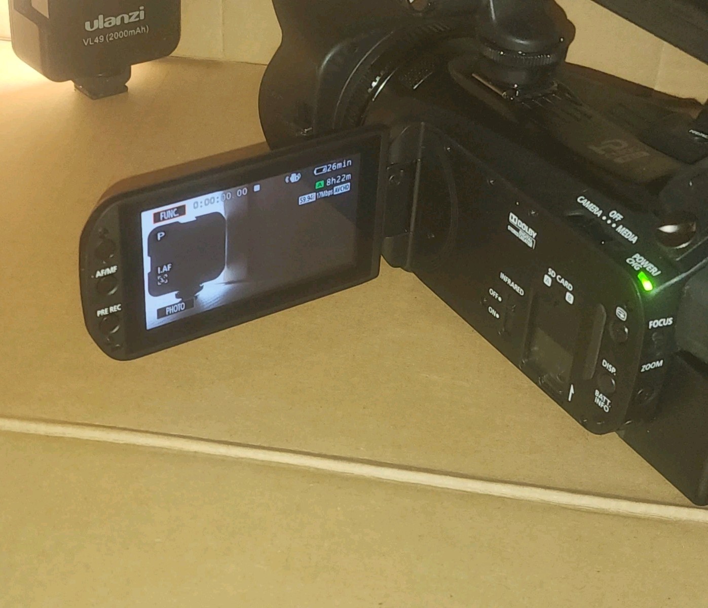 Canon XA35 Professional Camcorder HD W/ Audio Handle & Hood Cover Lightly Used