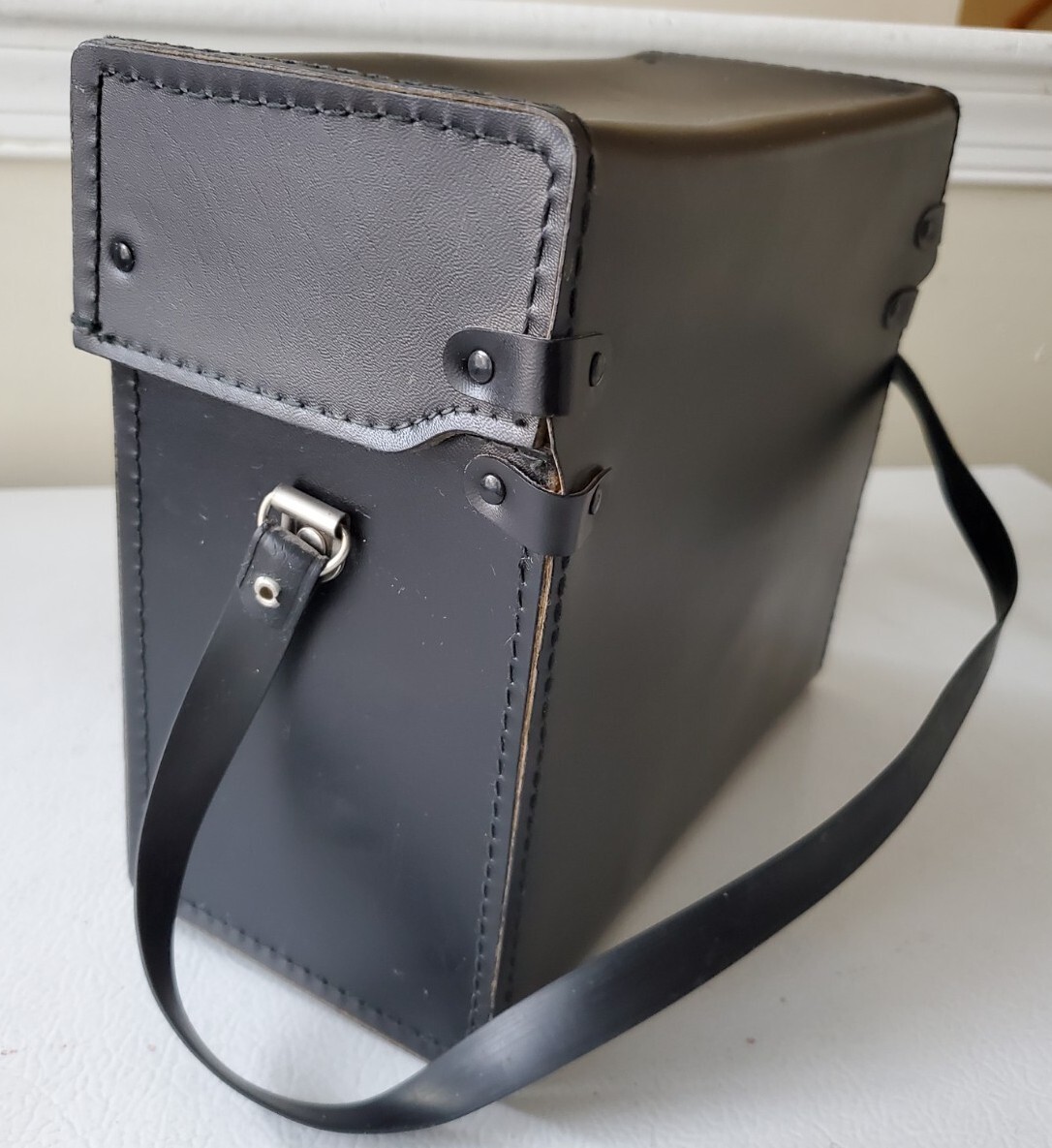 Vtg Heavy Photographers Cam Accessories Portable Leather Box W4/L8