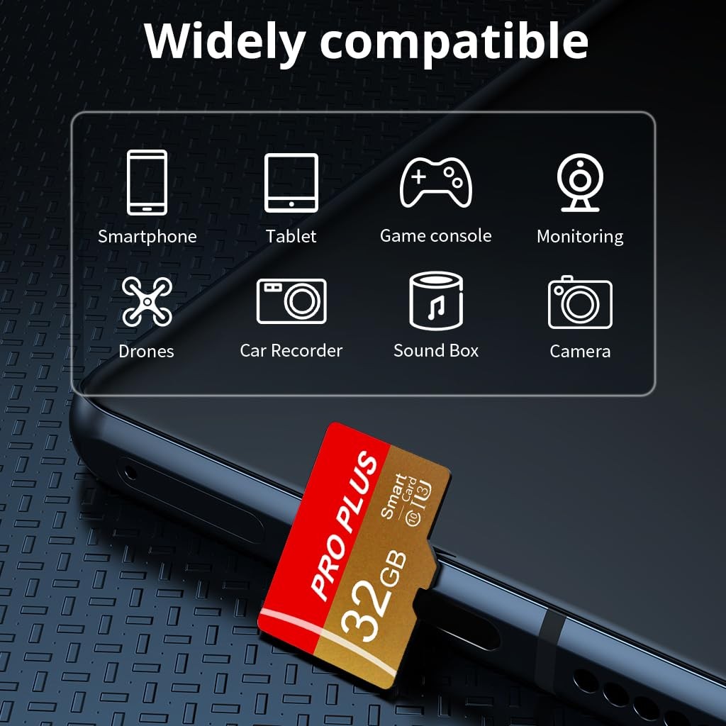 2 Pack TF Card 32GB with Adapter, High Speed Memory Card, UHS-I C10 A1 Memory…