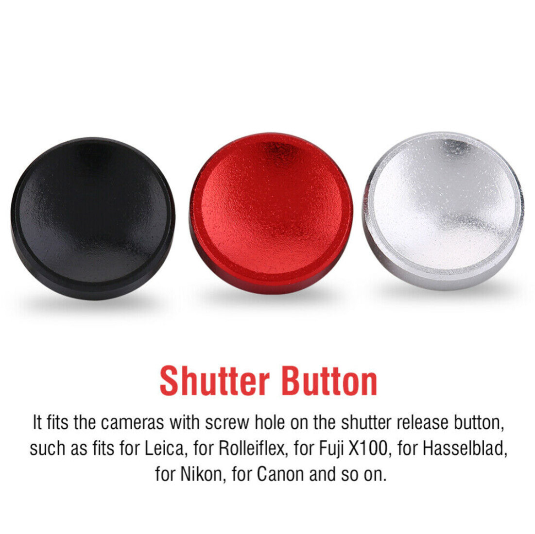 2pcs Metal Camera Shutter Release Button for Fujifilm Leica Canon Nikon + More
