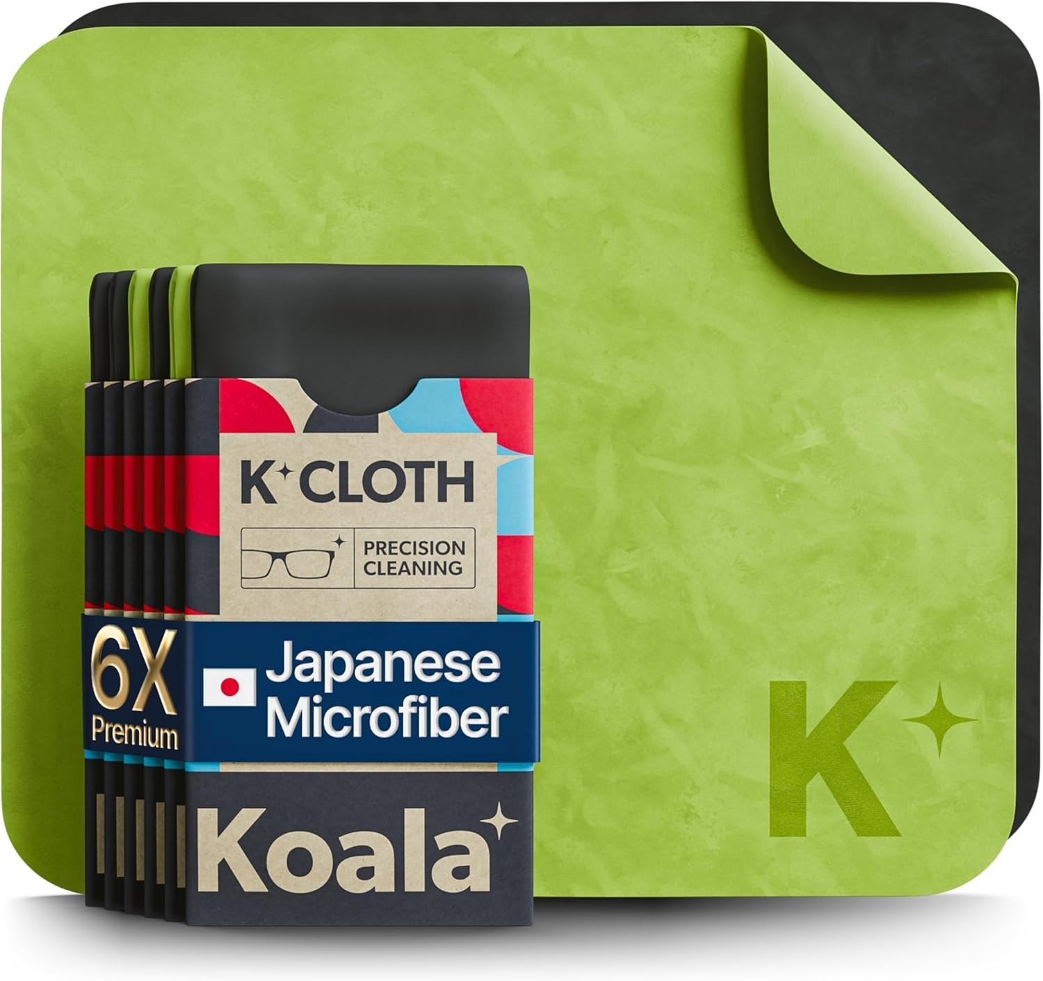 Koala Lens Cleaning Cloth | Japanese Microfiber | Glasses Cleaning Cloths Pack 6