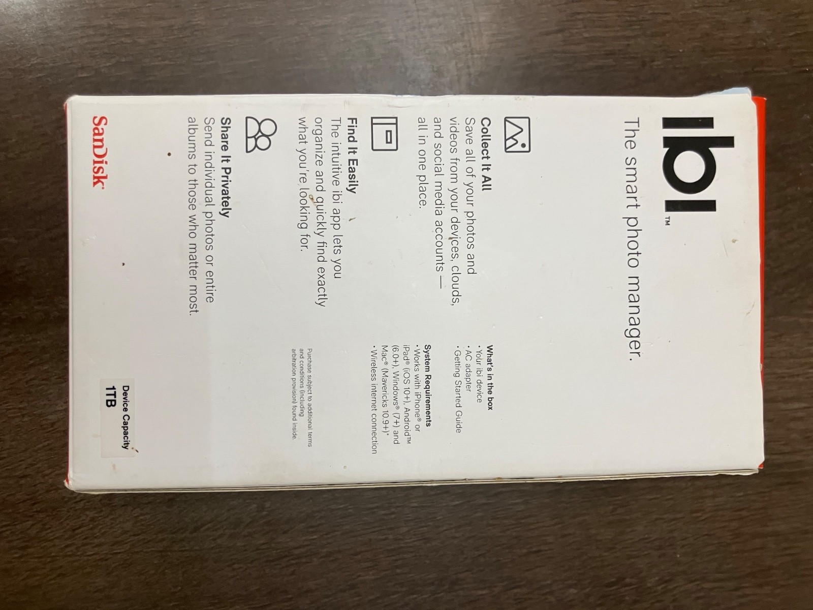 SanDisk ibi 1TB (WDBNHE0010BWT-HESN) Smart Photo Manager