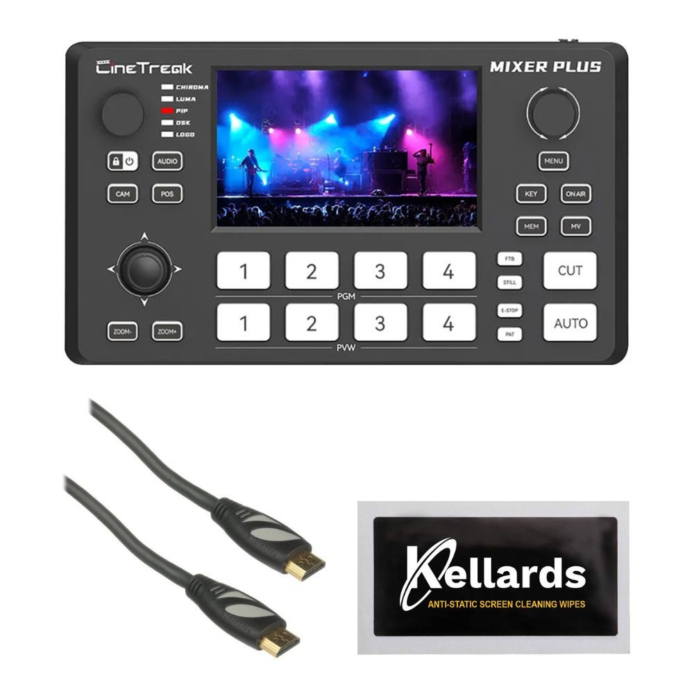 CineTreak Mixer Plus 4CH HDMI Streaming Video Switcher 4.5″ Display Bundle