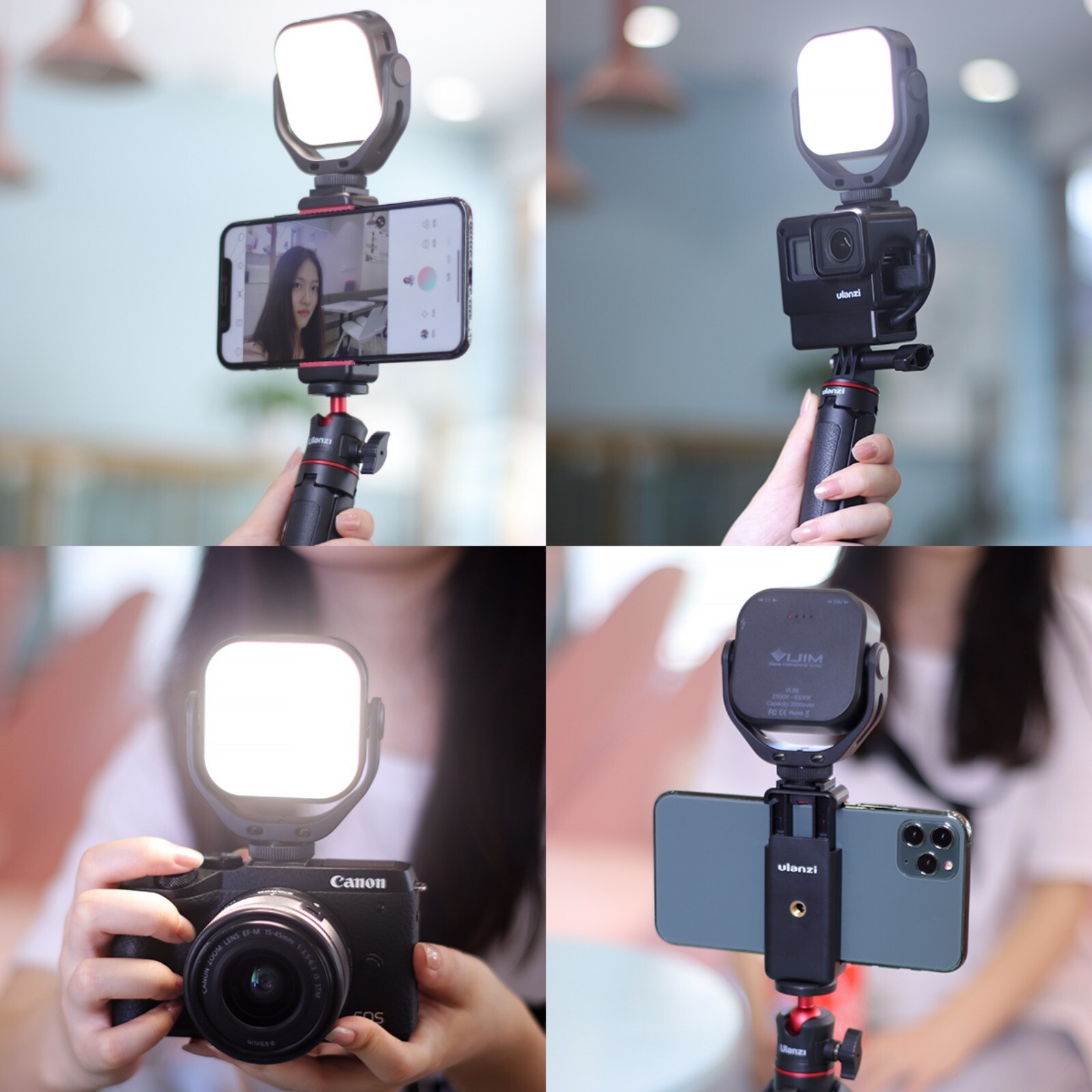 Ulanzi VIJIM VL66 LED Video Light with 360 Rotation Mount Bracket Fill Light