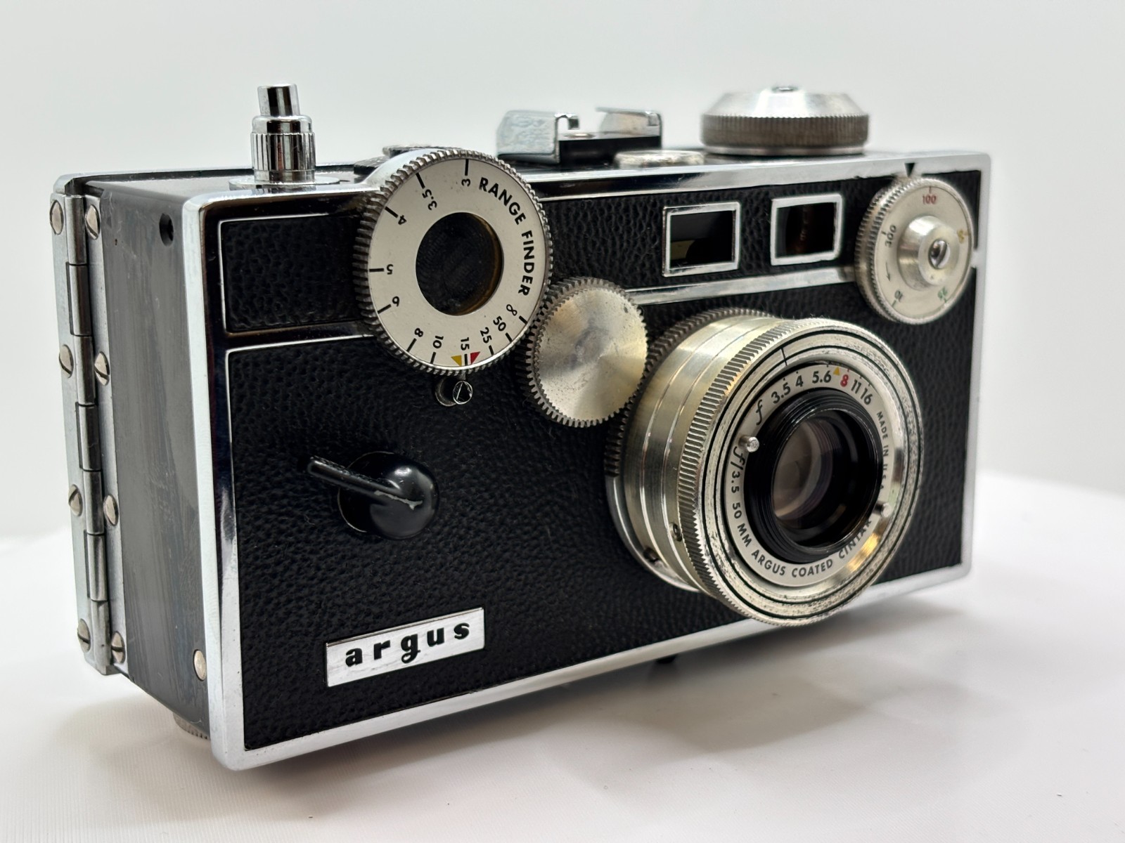 Argus C3 35mm Rangefinder Brick Camera w/ Cintar 50mm f3.5 50mm Lens [TESTED]