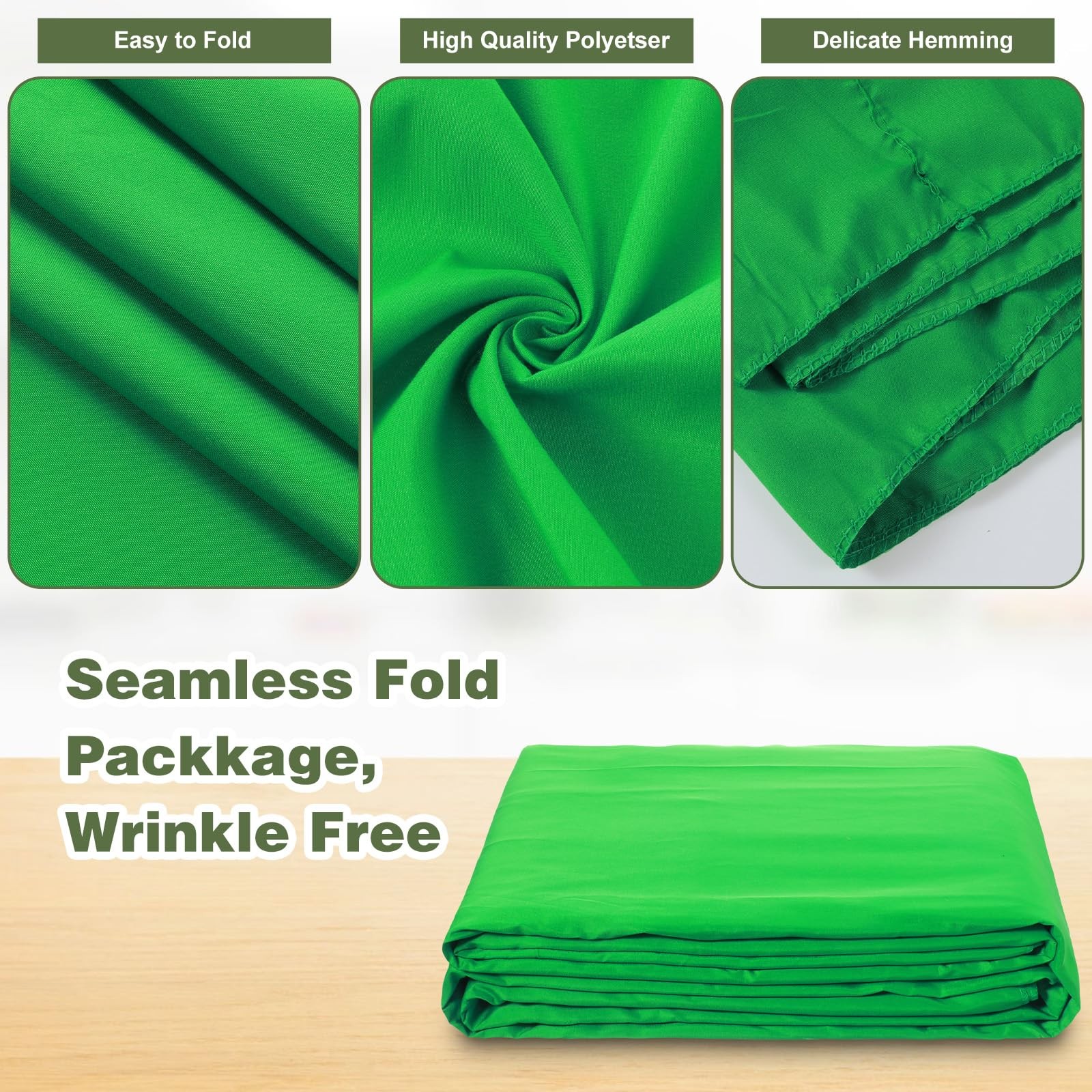 Chromakey Polyester Green Screen Backdrop for Photography Video 10×12 FT