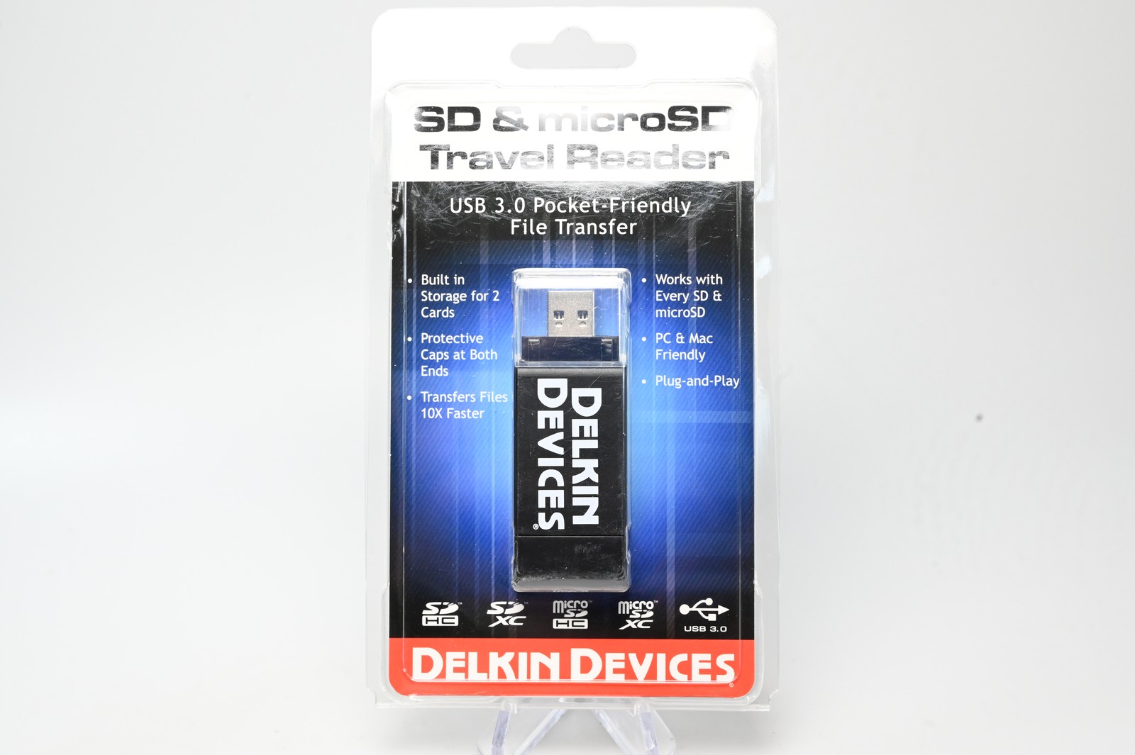 Delkin USB 3.0 Dual Slot SD & microSD Travel Reader #G858