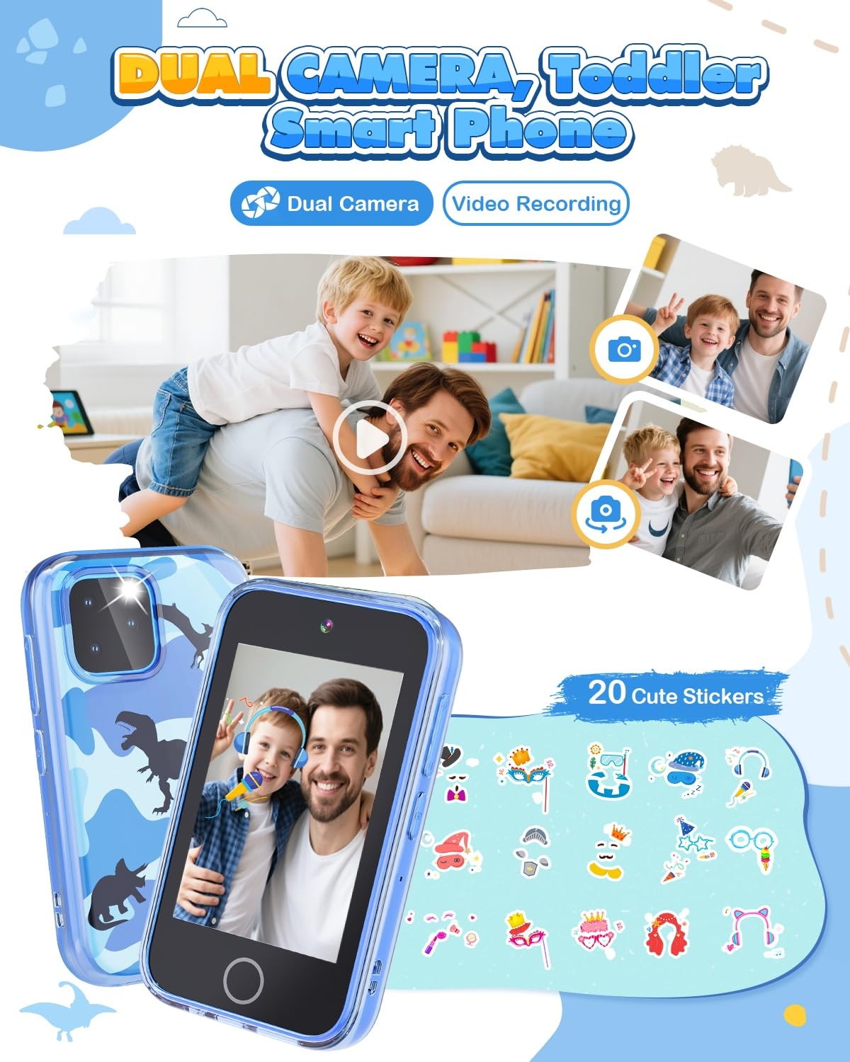 Kids Smart , 3.5″ Touchscreen Dinosaur Toys for Boys 3 4 5 6 7 8 9 Years Old,…
