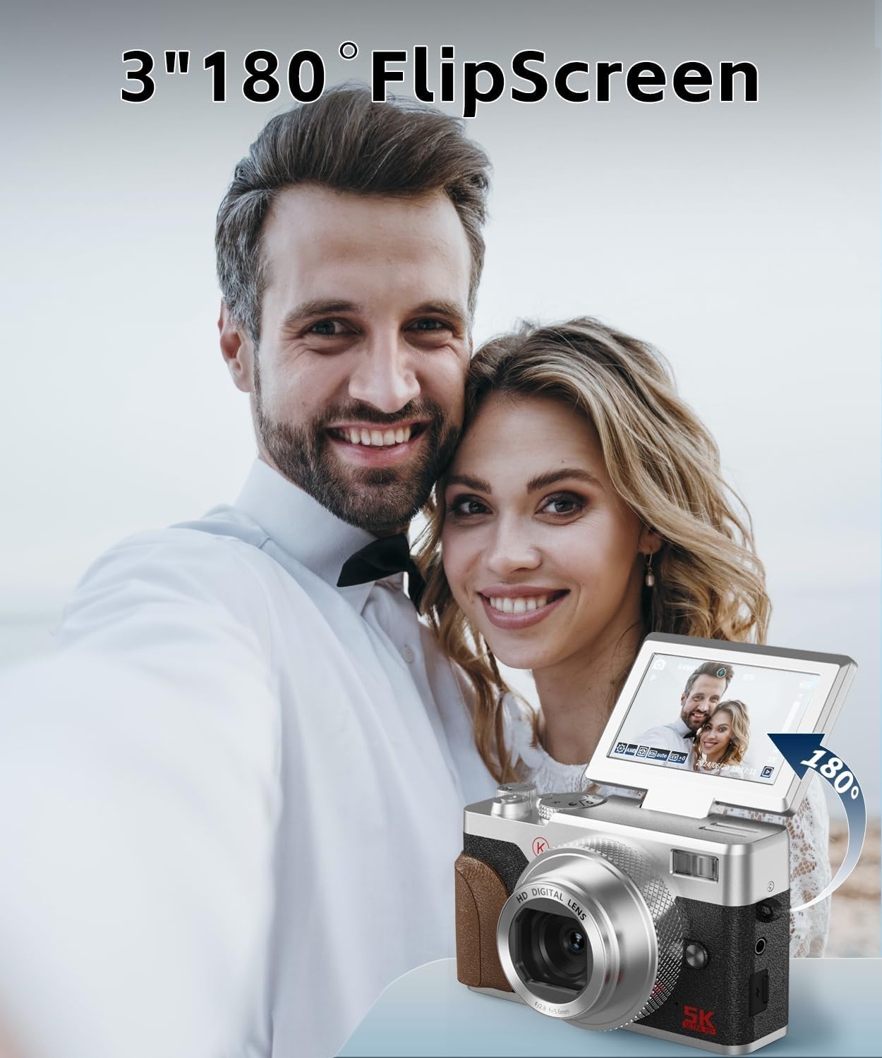 NBD Digital Camera 4K 56MP 16X 180°Flip Screen W/32GB TF For Youtube Photography
