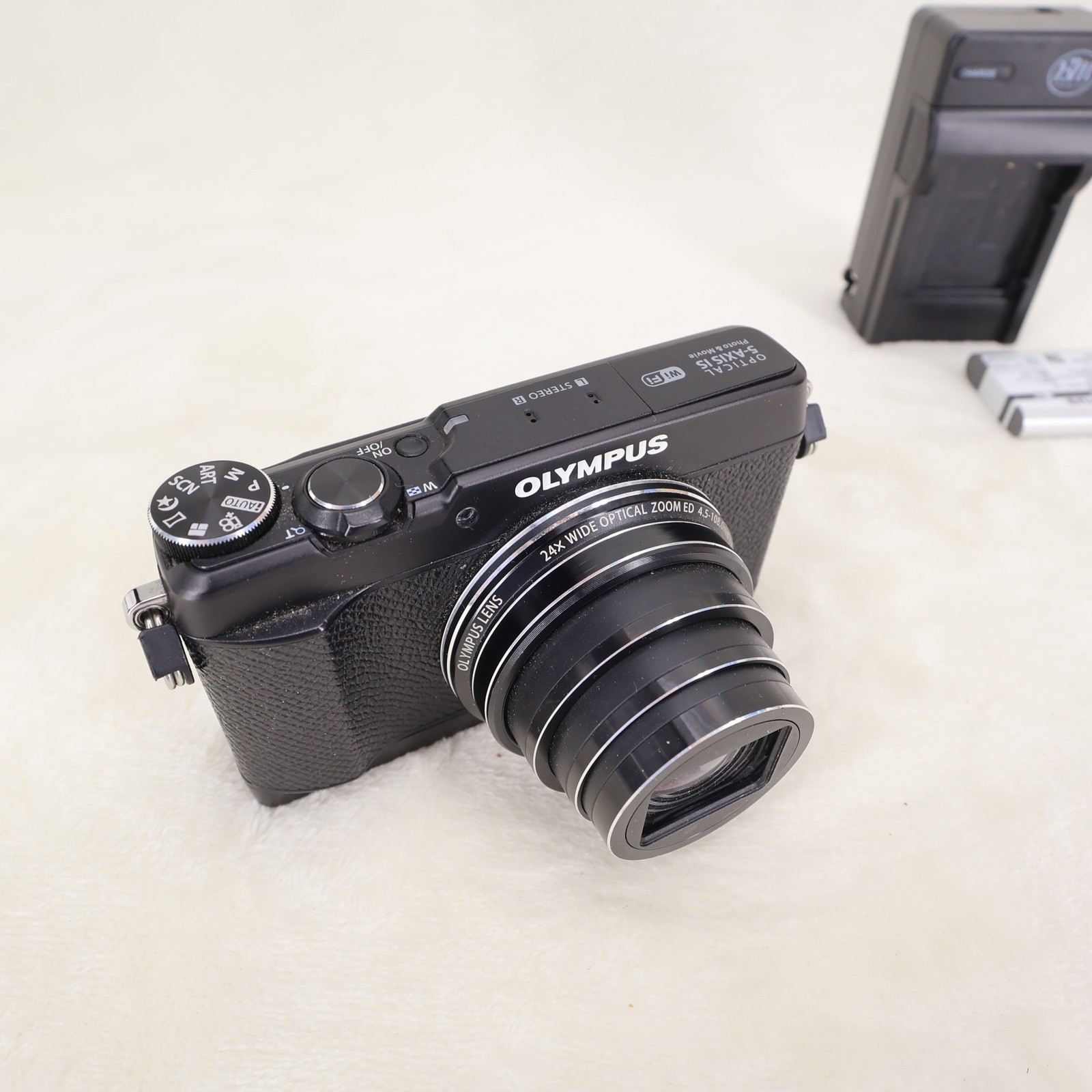 Olympus Stylus SH-2 Digital Camera Black 24x Optical Zoom WiFi 5-Axis IS Bundle