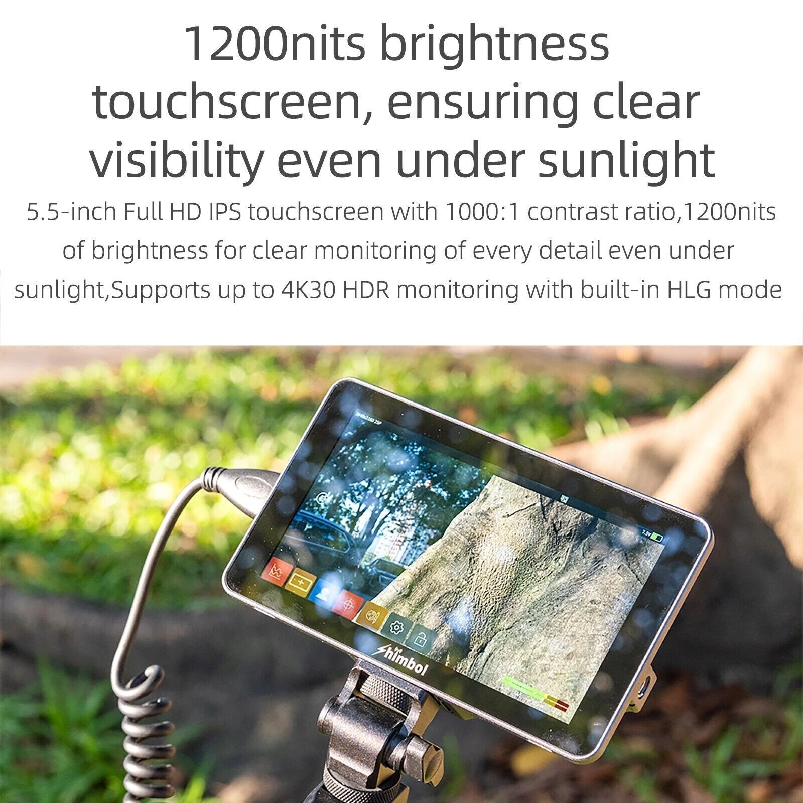 Shimbol M5 5.5″ 1200nit Ultra Bright 4K 30fps 3D-LUT HDMI Camera Field Monitor