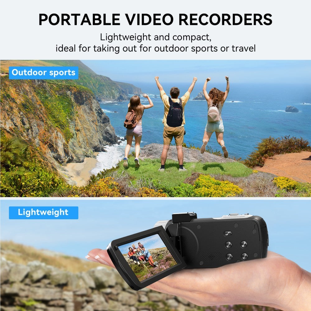 UHD 4K 48MP 30FPS Video Camera Camcorder WiFi Vlogging Camera 16X Digital Zoom