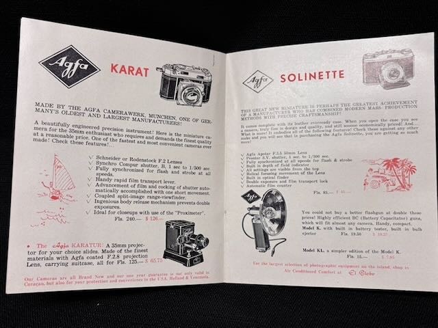 Vintage 1952 Camera Guide EL GLOBO in Curacao N.A. -Leica Zeiss Rollei Exacta