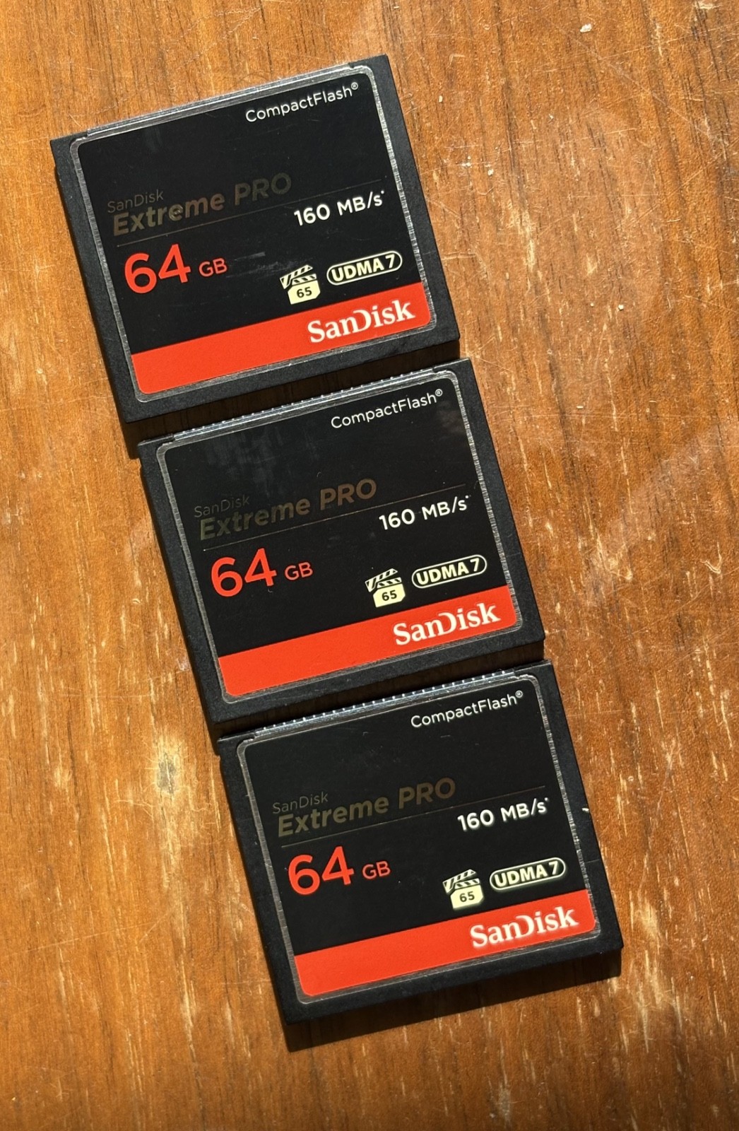 Sandisk Extreme Pro 64GB 160 MB/s Compact Flash Card – Lot of 3 – UDMA 7