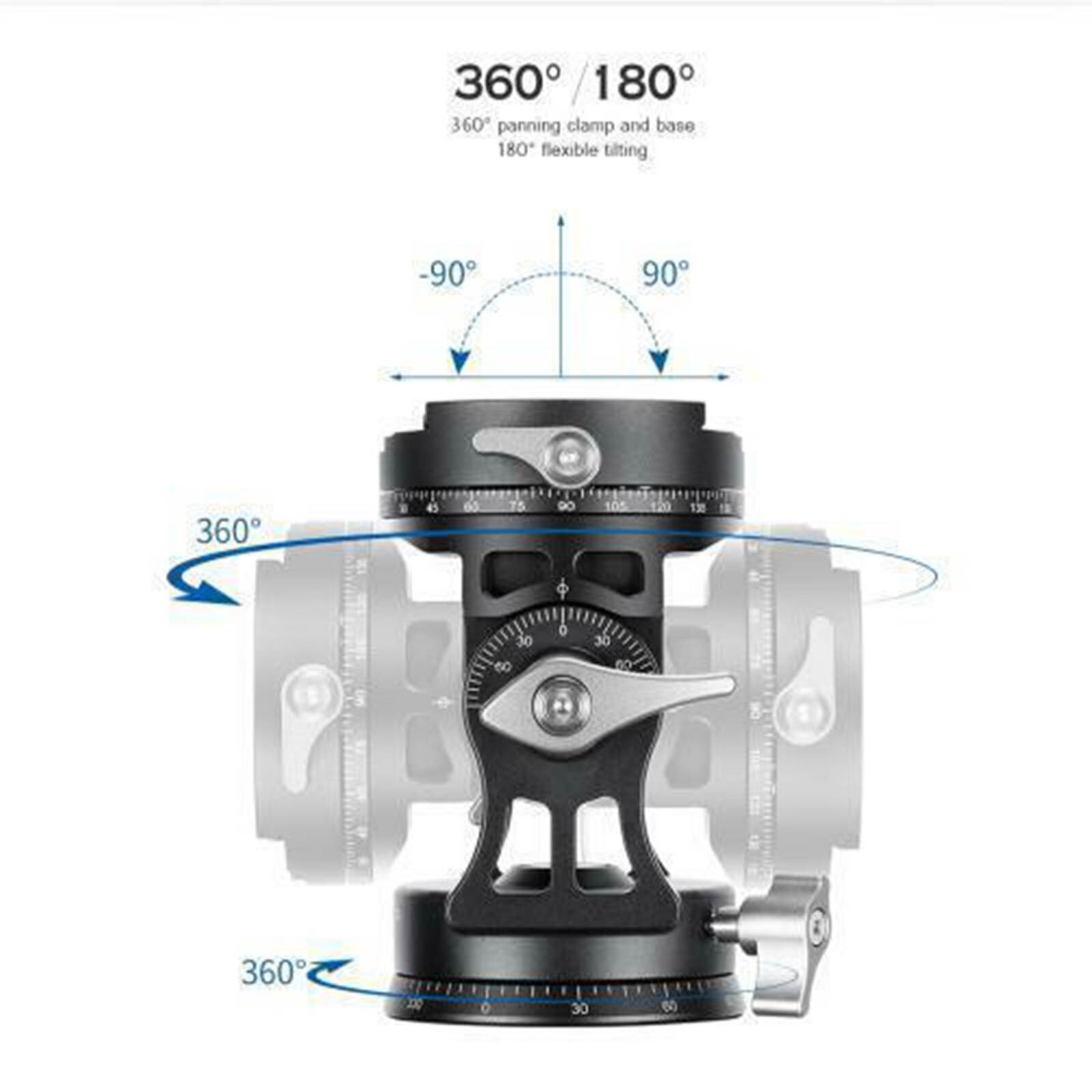 LEOFOTO VH-30R Two-Way Panoramic Tele Lens Head w Handle Arca/RRS Compatible
