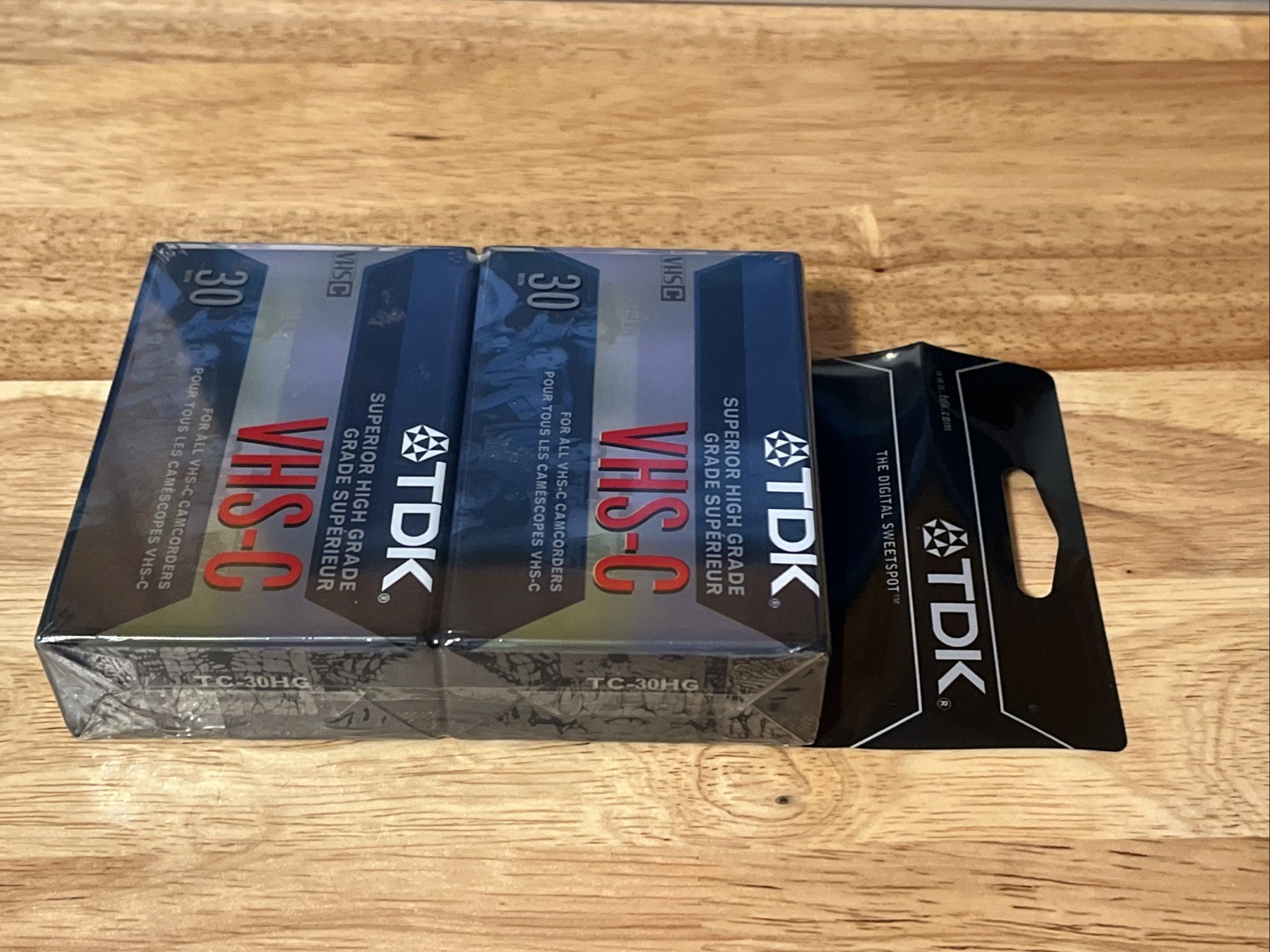 TDK VHS-C 30 Minute Superior High Grade VHS-C Camcorder Tapes~2 PACK~Sealed NEW!