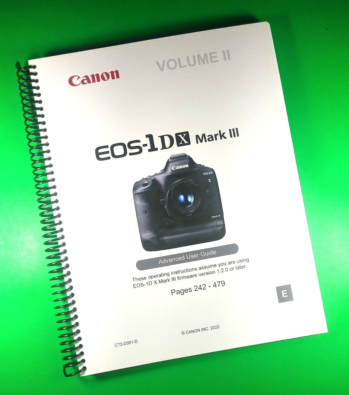 Owners Manual for Canon EOS 1DX MARK III Camera 965 Pages 4 Vol Set W/Clear Cove
