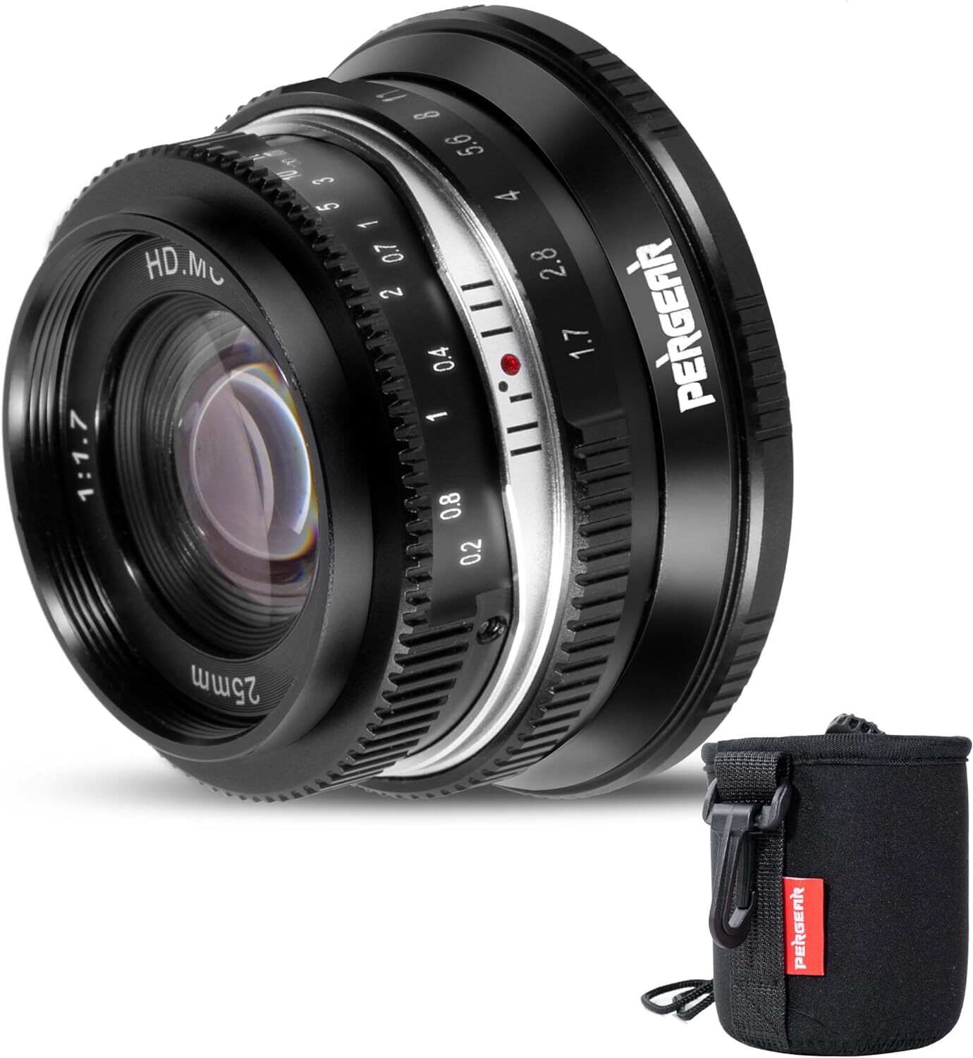 Pergear 25mm F1.7 Large Aperture Manual APS-C Fuji X Mount Lens (Black)