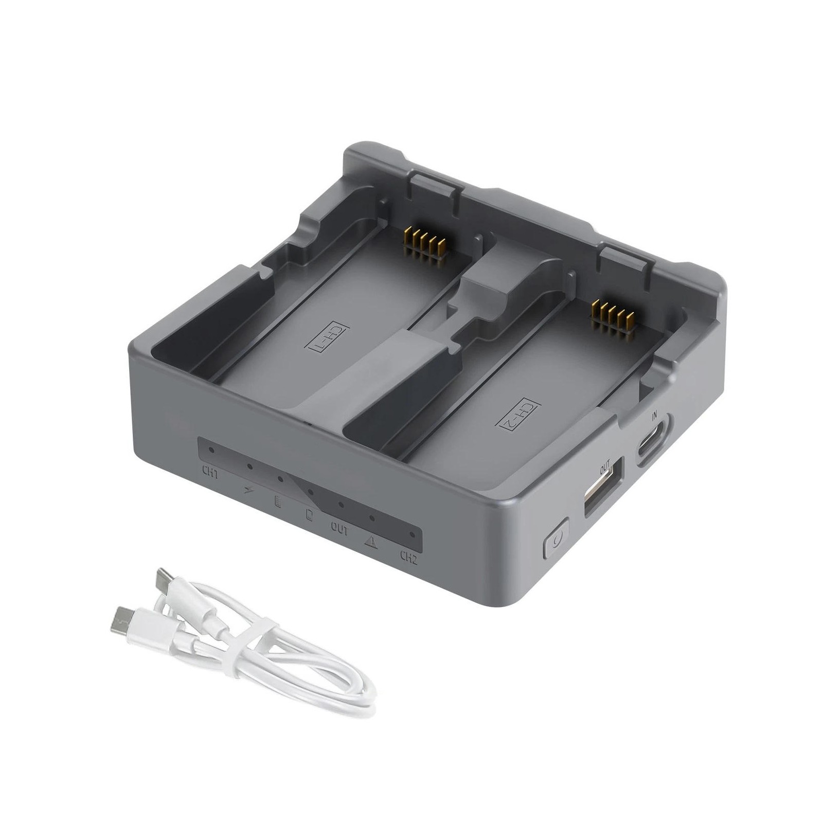 Dual Port Battery Charger Hub for DJI Neo 2 Drone Controller and Accessory Gear