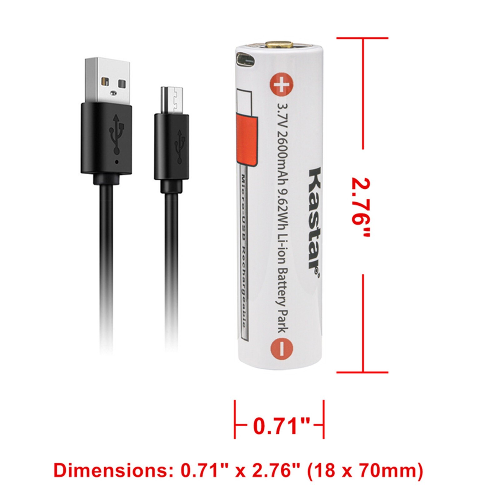 Kastar 3.7V 2600mAh Battery Wall Charger for Coast ZX850 Battery with Micro-USB