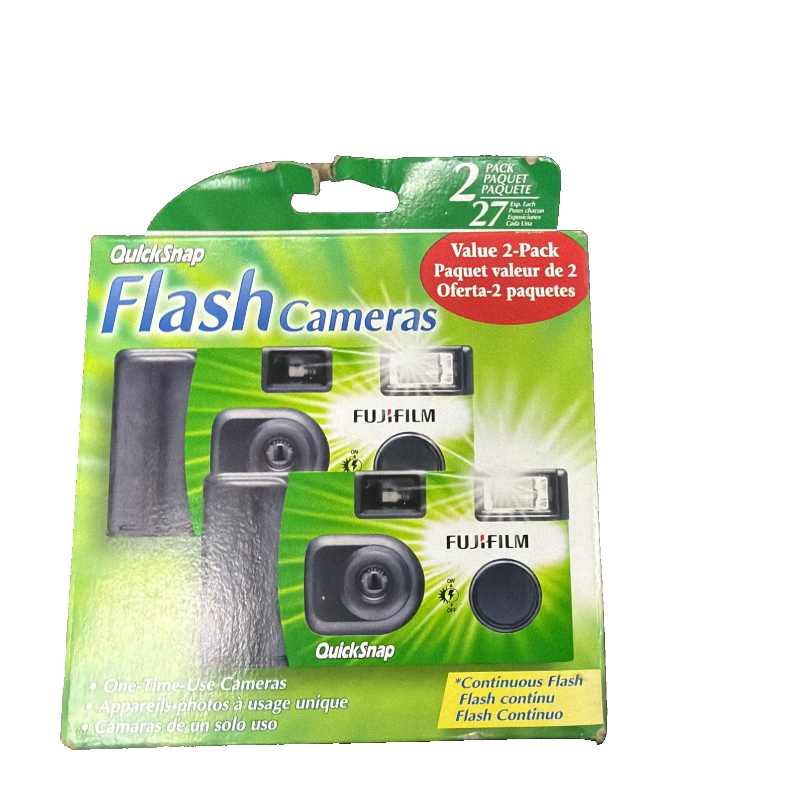 FujiFilm Quick Snap 35mm Cameras 2 Pack Continuous Flash Exp. 08/2026
