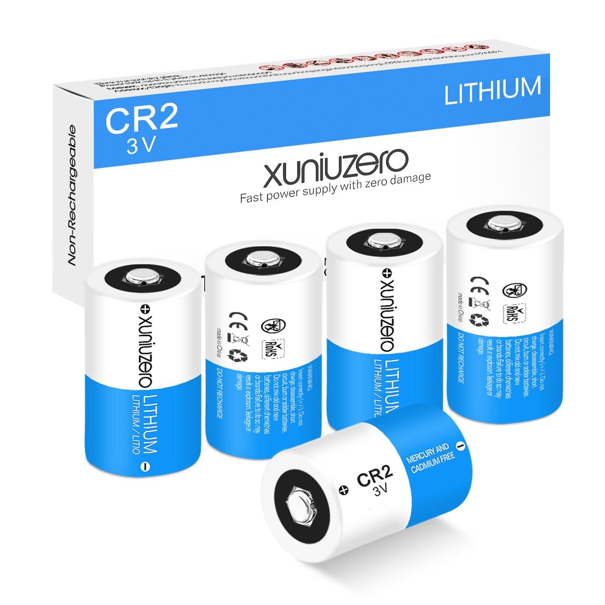 XUNIUZERO CR2 3V Lithium Batteries (4-Pack) CR2 3 Volt 1000mAh High Power