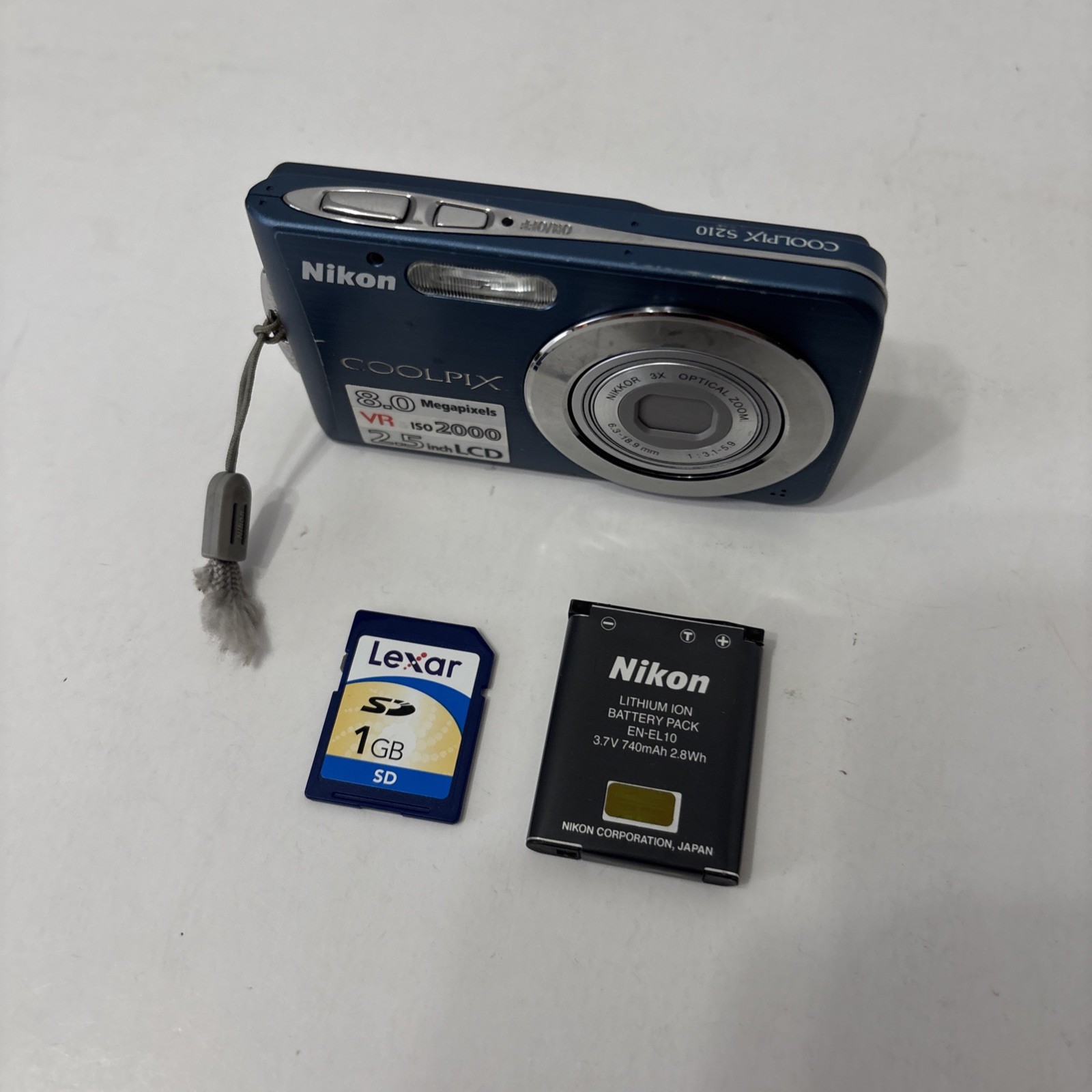 Nikon Coolpix S210 Blue Digital Camera Tested W/ Battery & SD Card