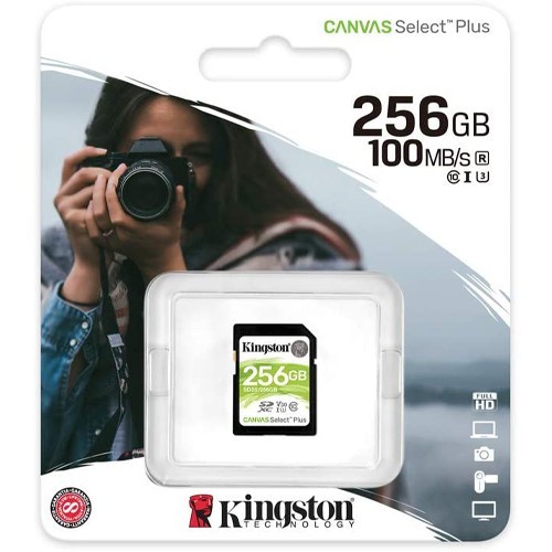 256GB Kingston Canvas Select Plus SD Card SDS2/256GB Class 10 100MB/s